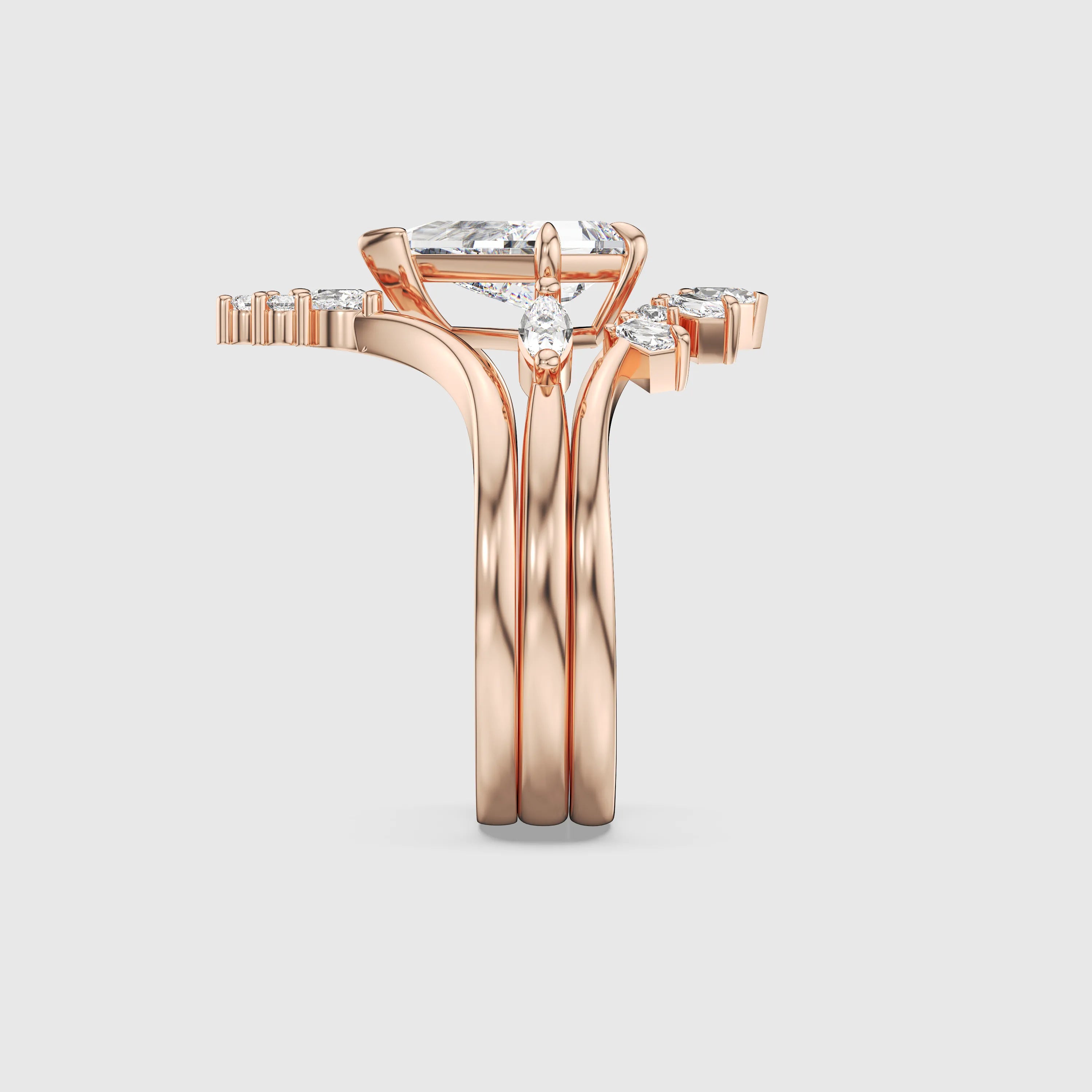 NEXUS Kite Cut Lab Diamond Eternal Radiance Bridal Set 3PCs