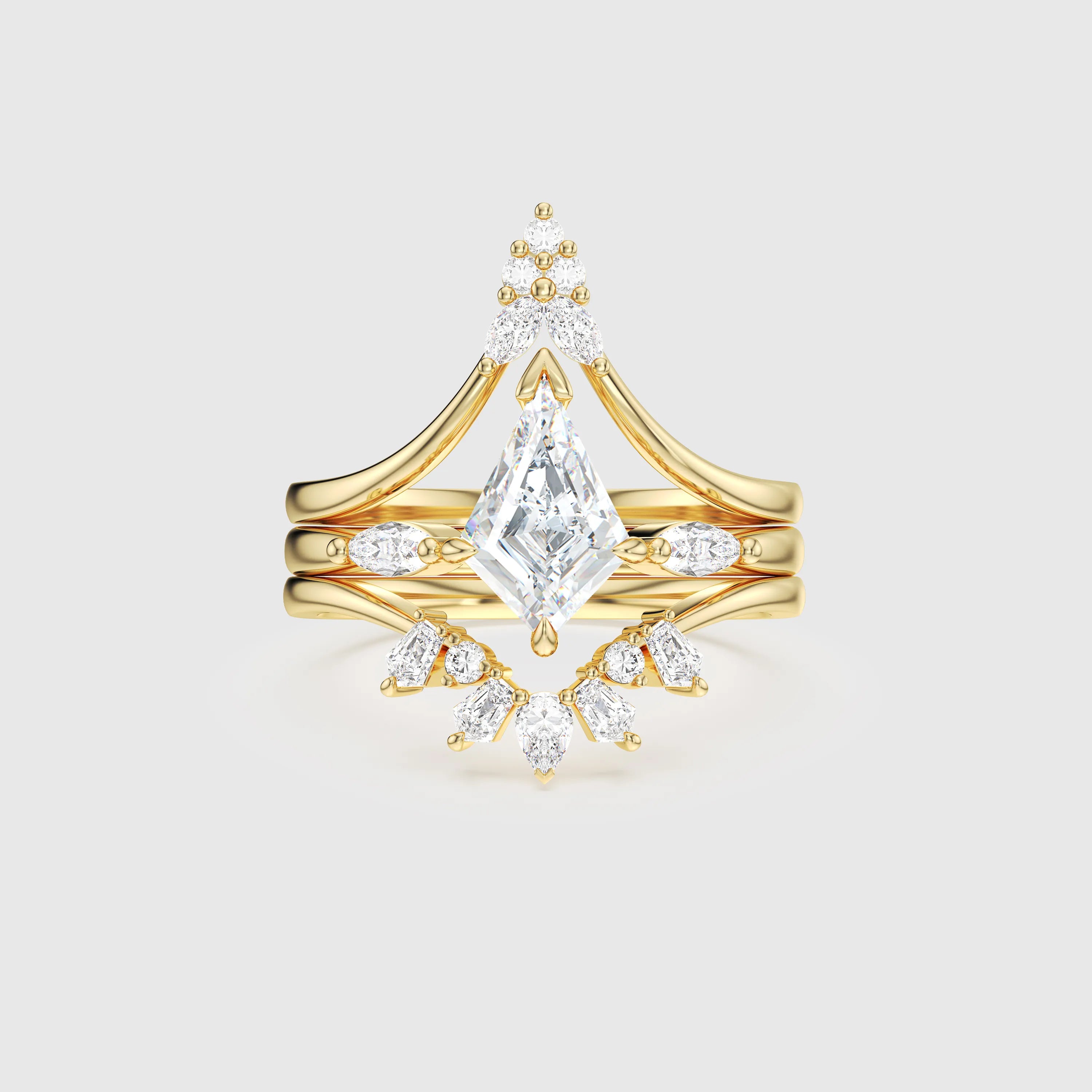 NEXUS Kite Cut Lab Diamond Eternal Radiance Bridal Set 3PCs