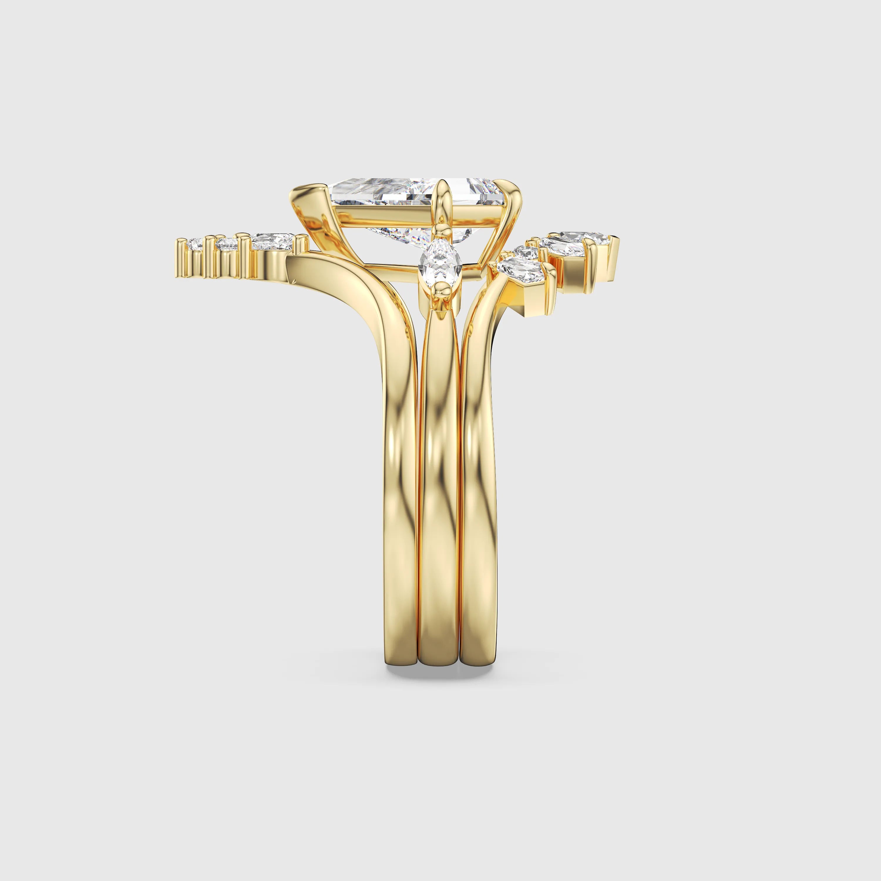 NEXUS Kite Cut Lab Diamond Eternal Radiance Bridal Set 3PCs