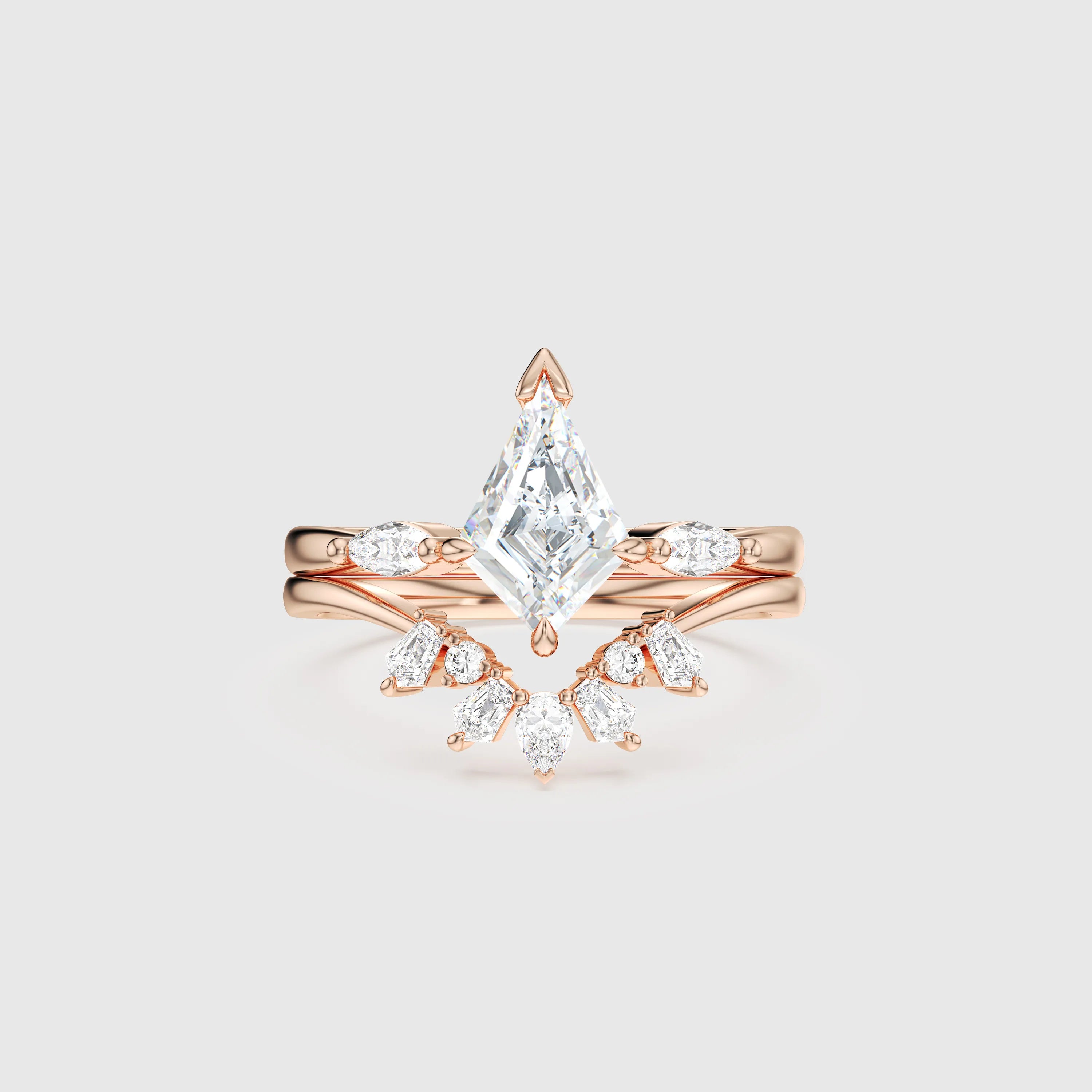 NEXUS Kite Cut Lab Diamond Celestial Harmony Bridal Set 2PCs