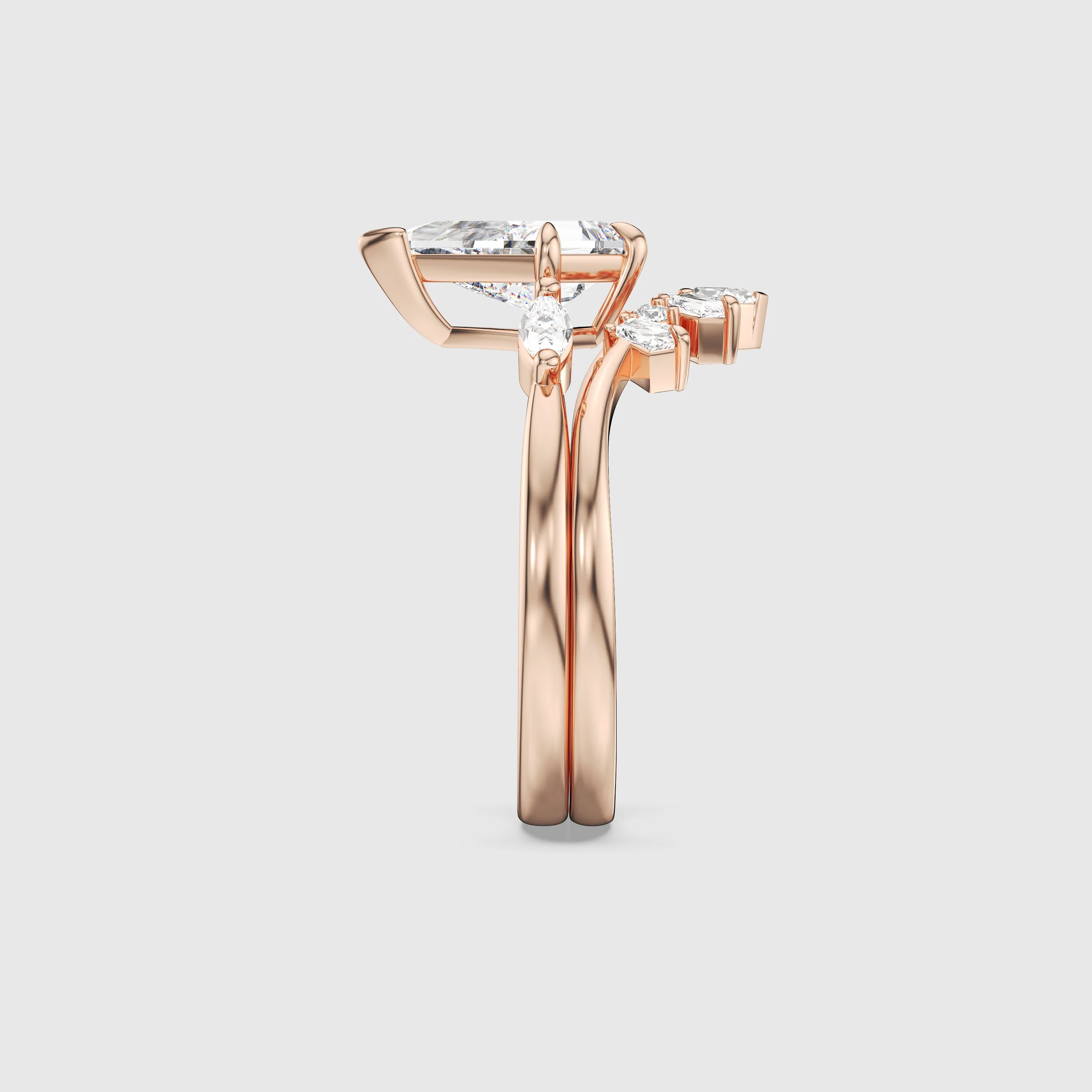 NEXUS Kite Cut Lab Diamond Celestial Harmony Bridal Set 2PCs