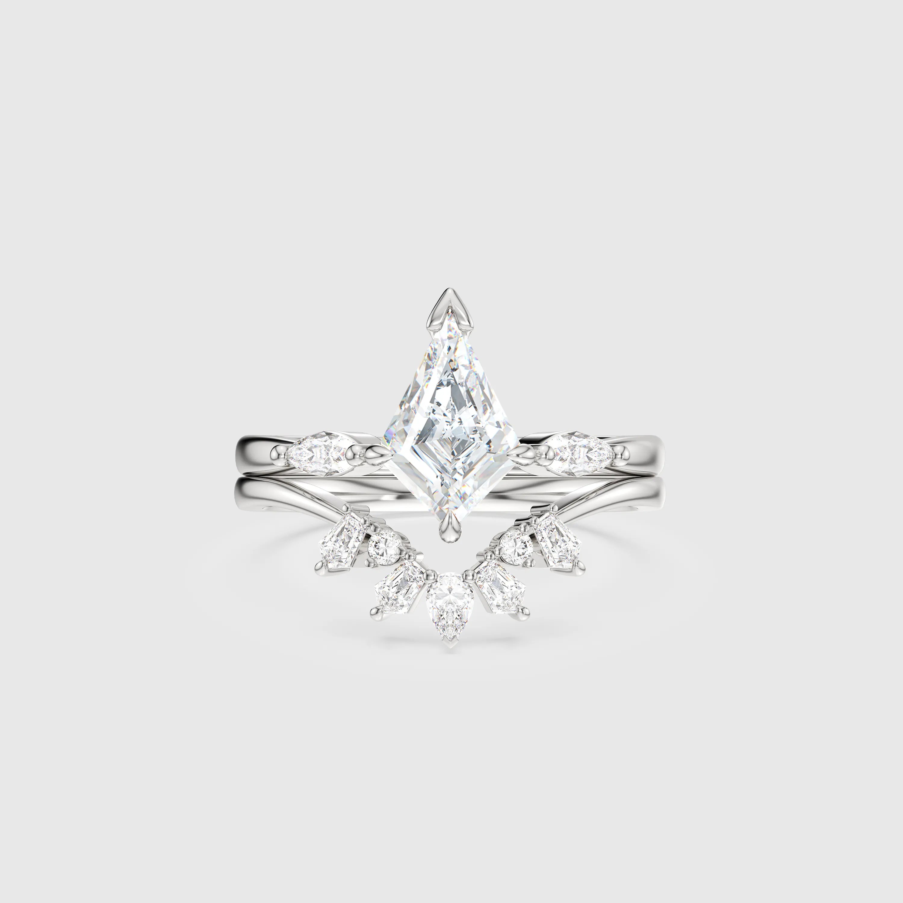 NEXUS Kite Cut Lab Diamond Celestial Harmony Bridal Set 2PCs