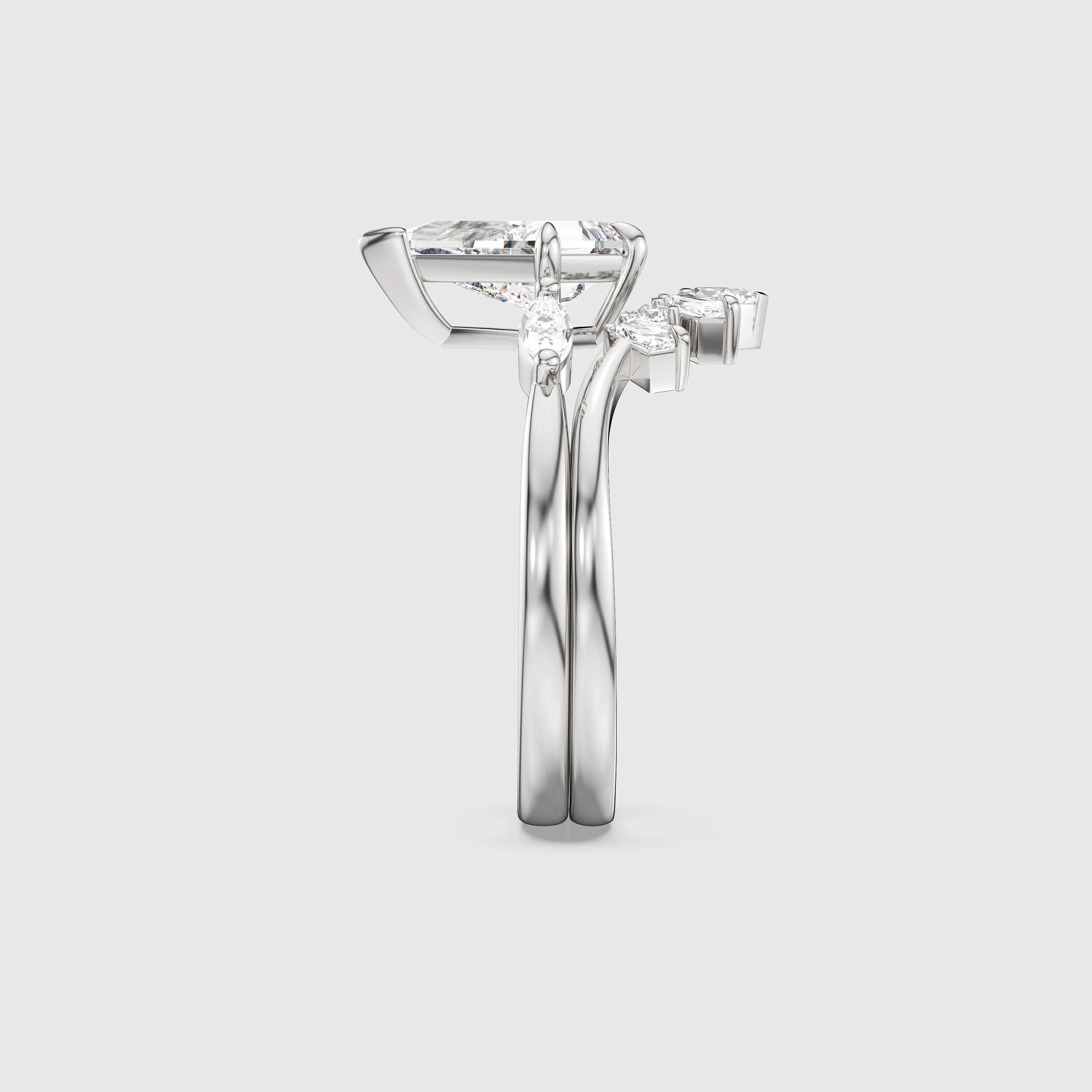 NEXUS Kite Cut Lab Diamond Celestial Harmony Bridal Set 2PCs