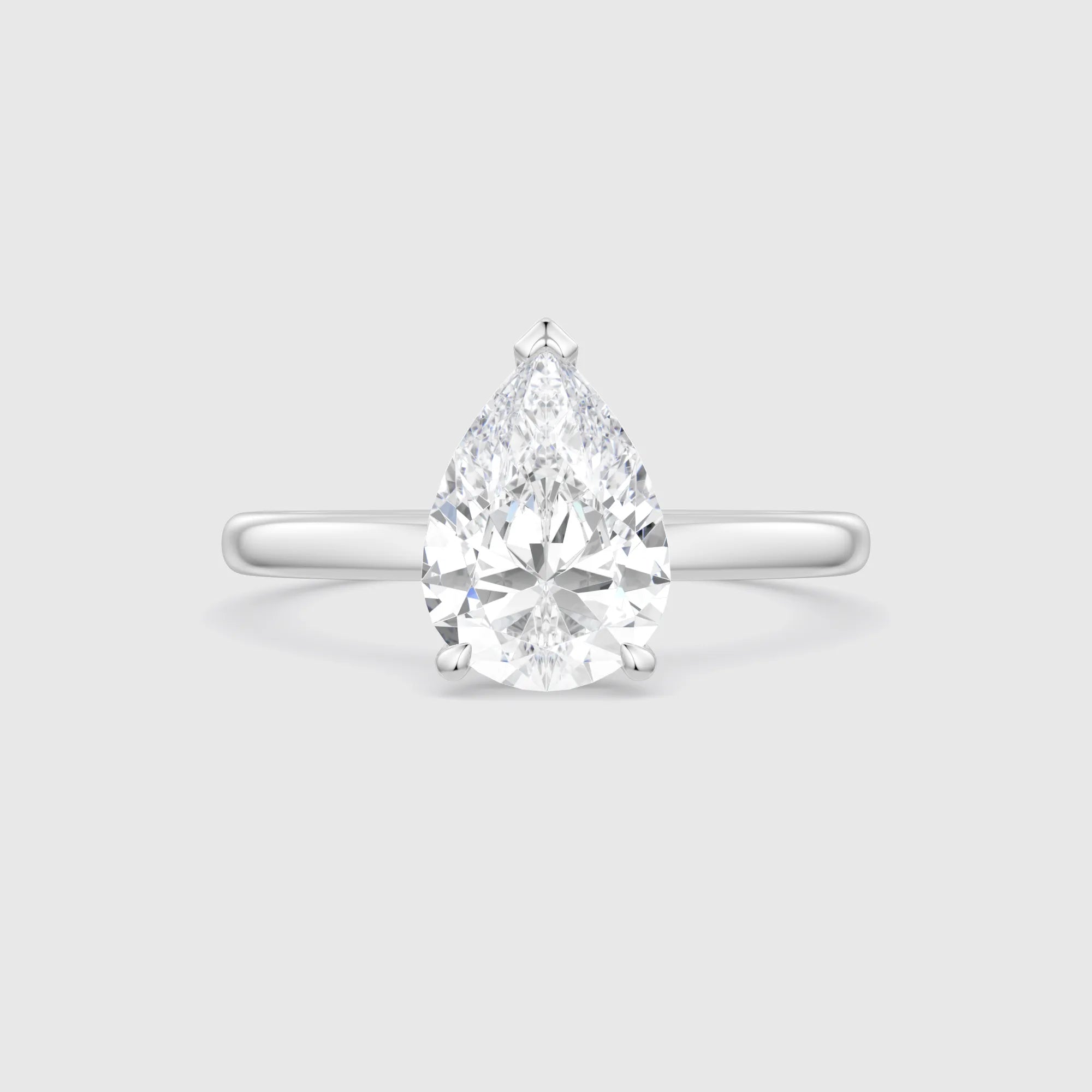 Pear-Shaped Lab-Grown Diamond Solitaire Engagement Ring