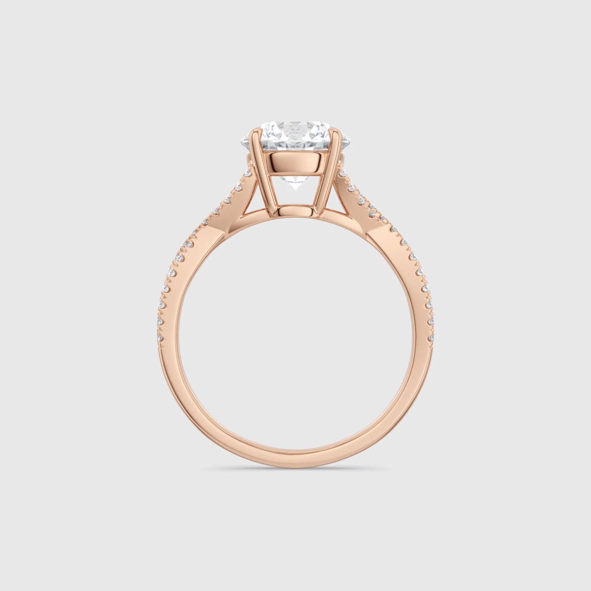 Round Twist Band Lab Diamond Engagement Ring