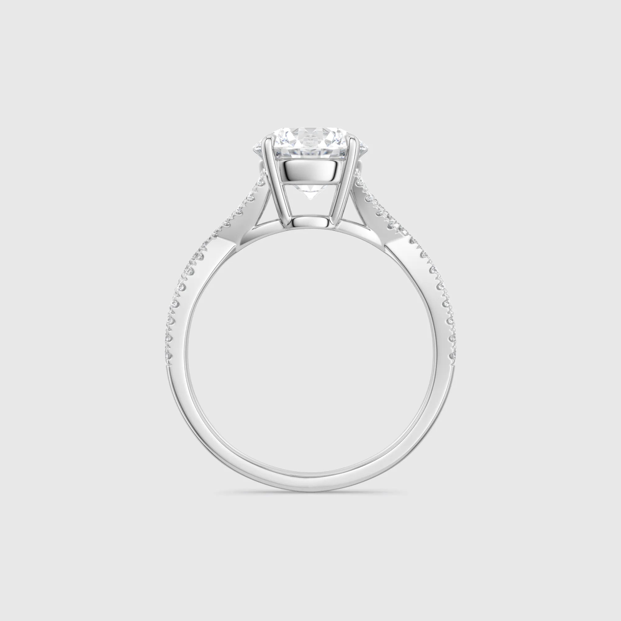 Round Twist Band Lab Diamond Engagement Ring