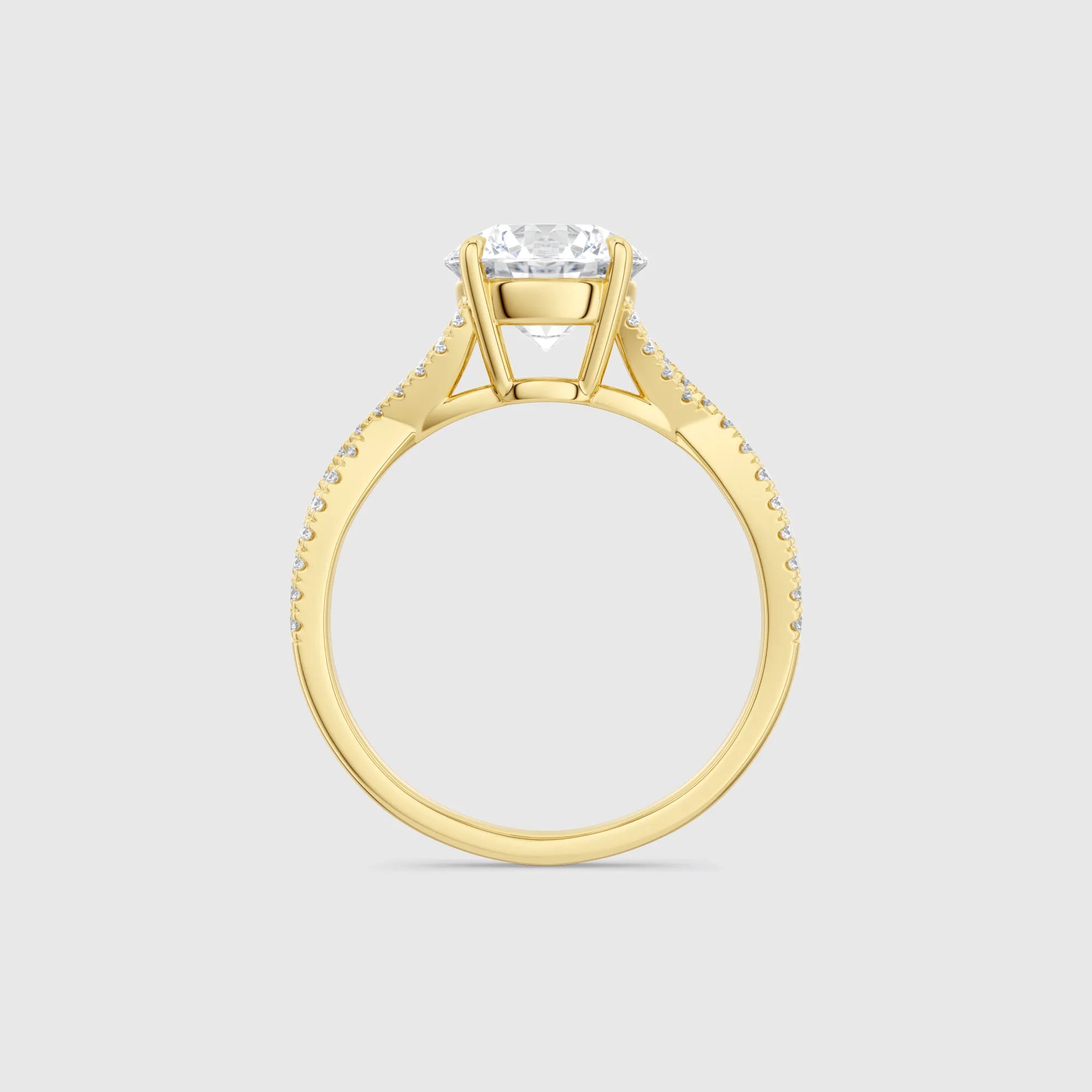 Round Twist Band Lab Diamond Engagement Ring