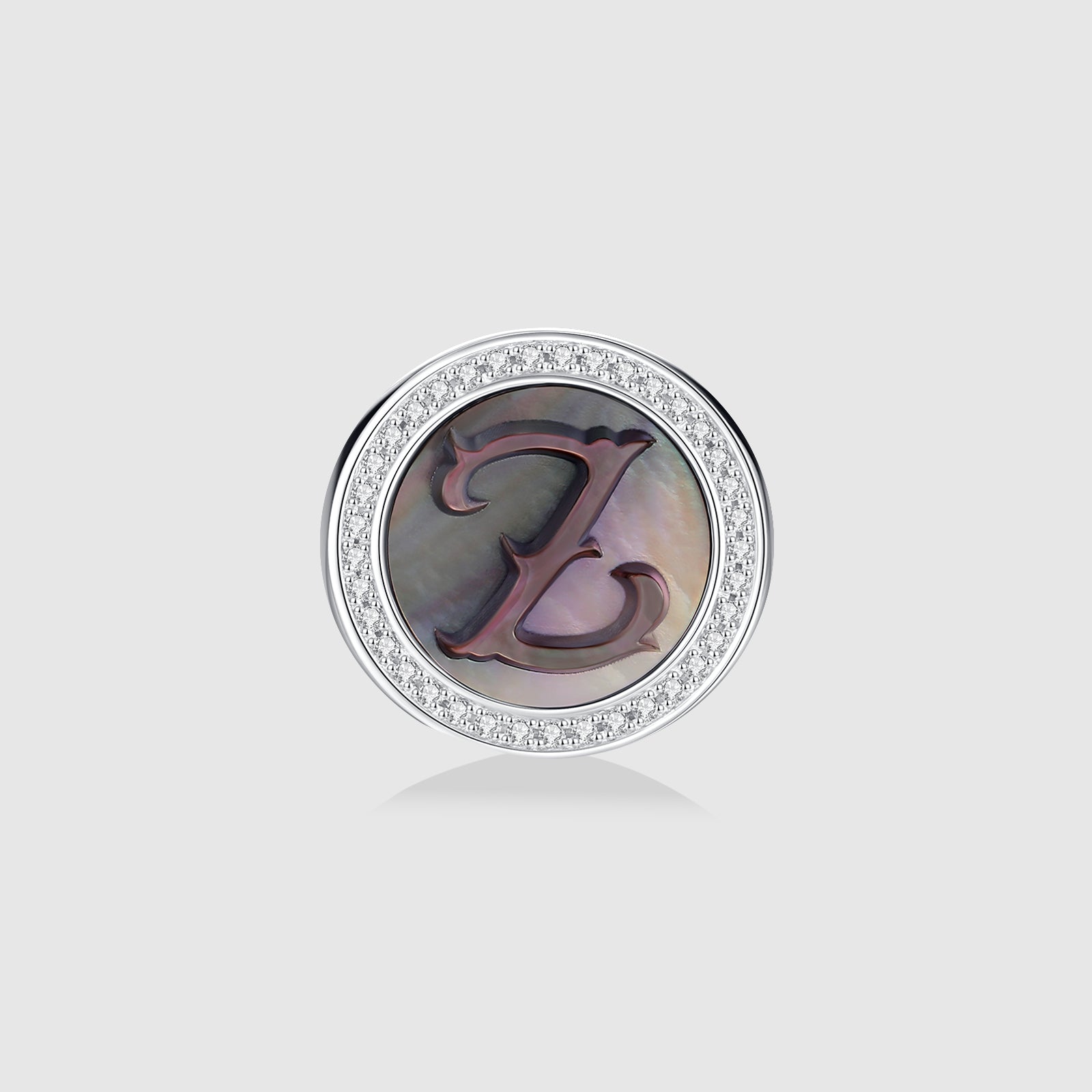 Initial Z Stud Earring – Silver & Mother of Pearl