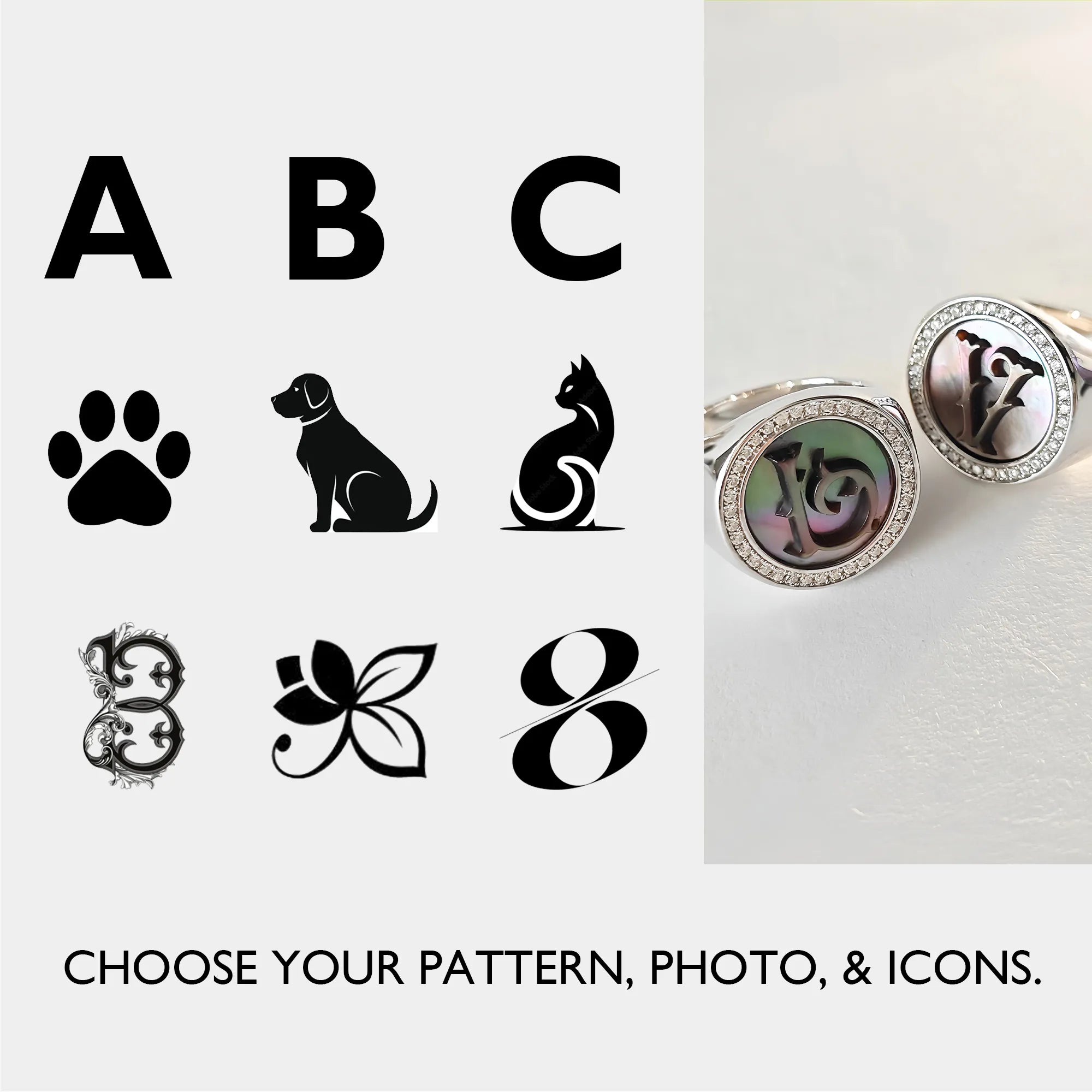 Custom Signet Ring with Vintage Carving