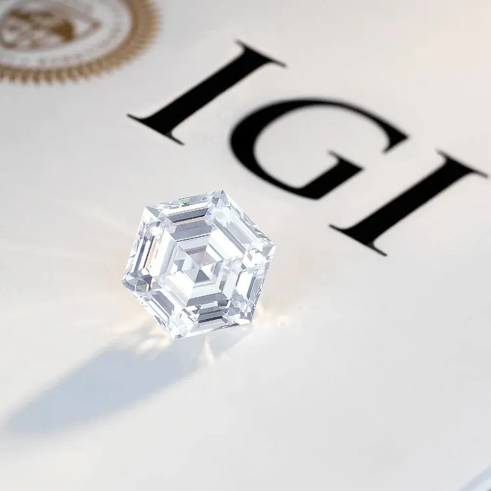 Hexagon diamond with IGI certification