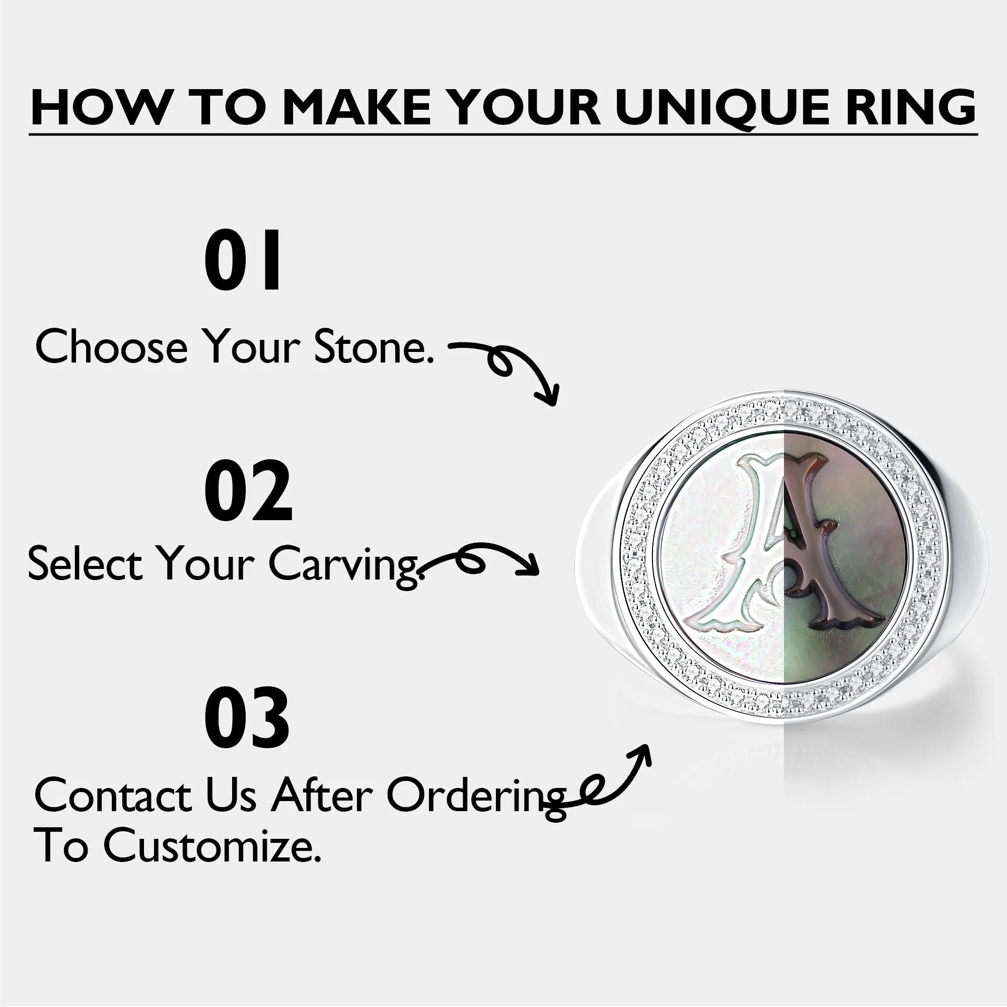 Custom Signet Ring with Vintage Carving