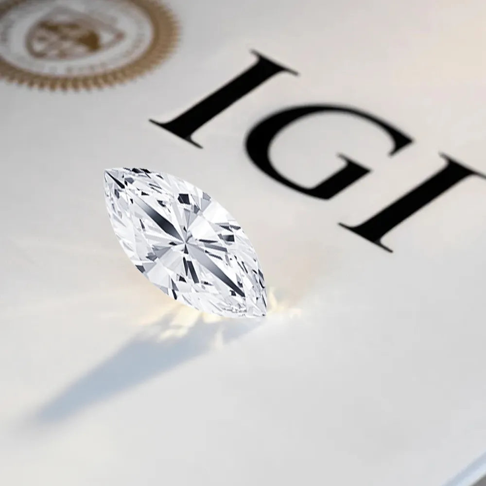 Marquise-cut lab diamond with IGI certificate