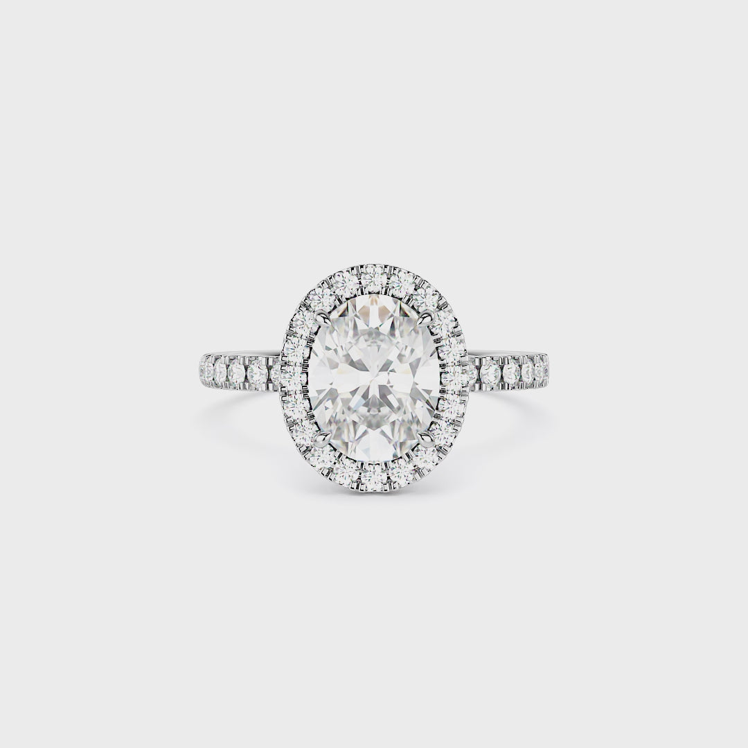 Oval Halo Lab Diamond Engagement Ring