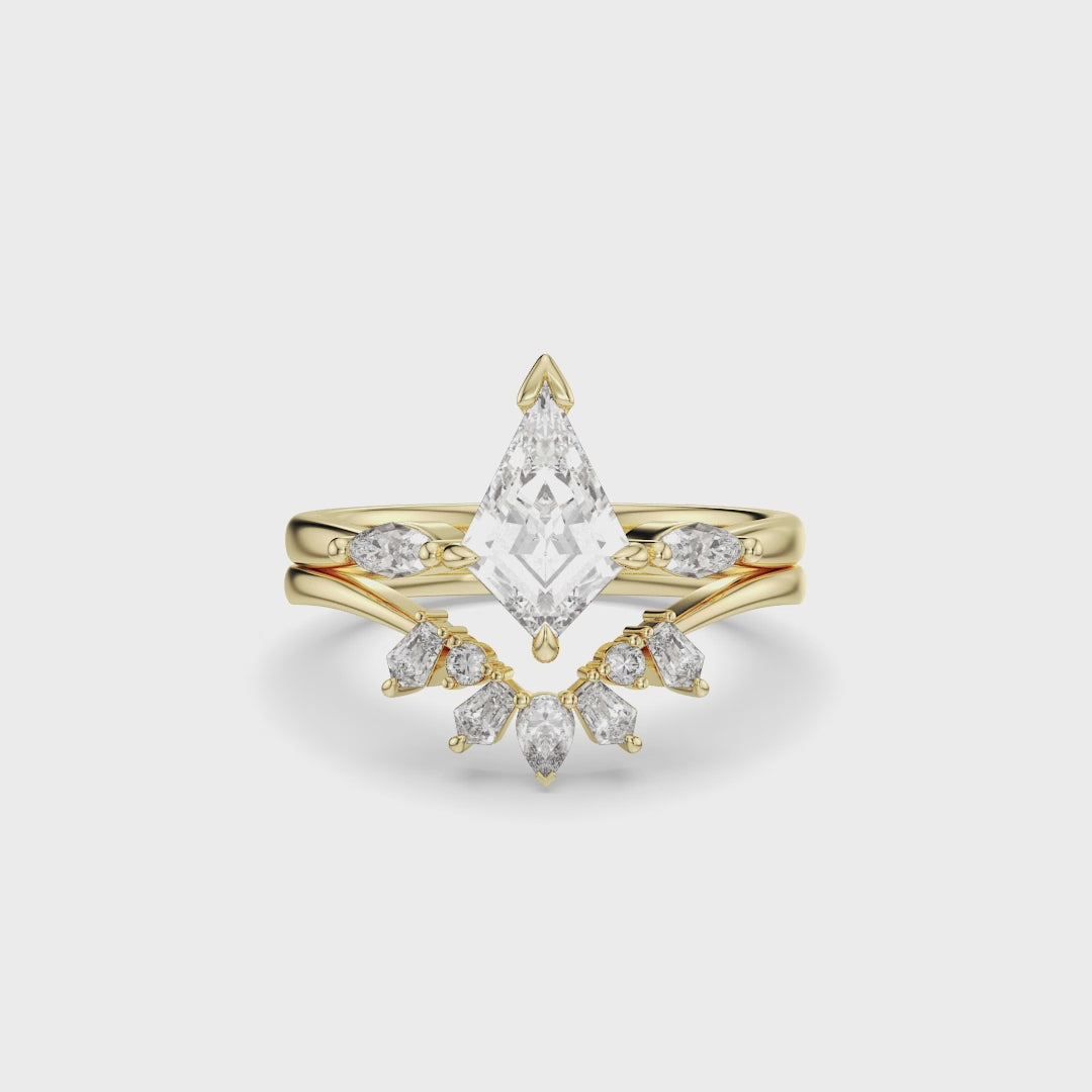 NEXUS Kite Cut Lab Diamond Celestial Harmony Bridal Set 2PCs