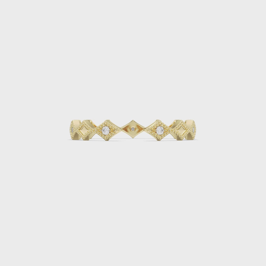 Bague minimaliste avec diamants en forme de poire et de rond