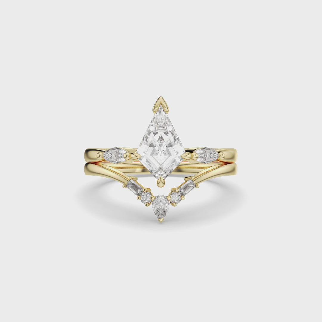 NEXUS Kite Cut Lab Diamond Infinite Grace Bridal Set 2PCs