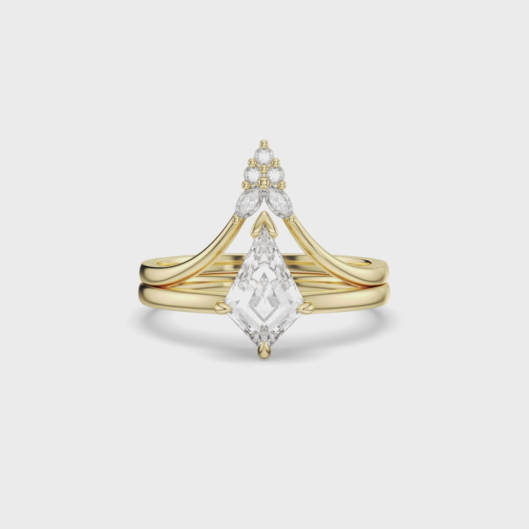 NEXUS Kite Cut Lab Diamond Classic Grace Bridal Set 2PCs