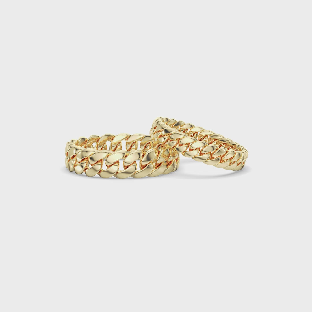 Cuban Eternity Couple Ring 2PCs