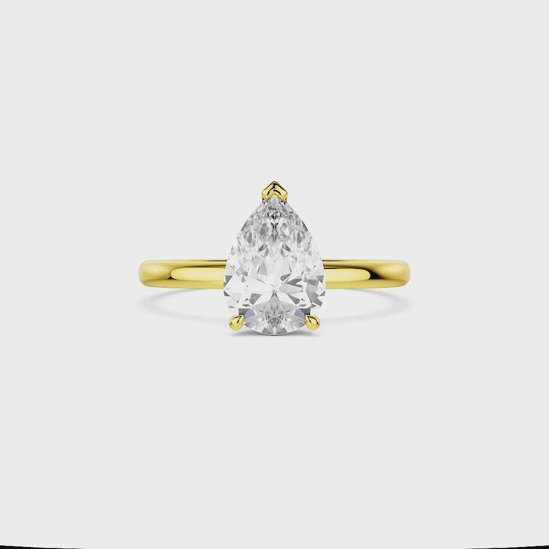 Pear-Shaped Lab-Grown Diamond Solitaire Engagement Ring