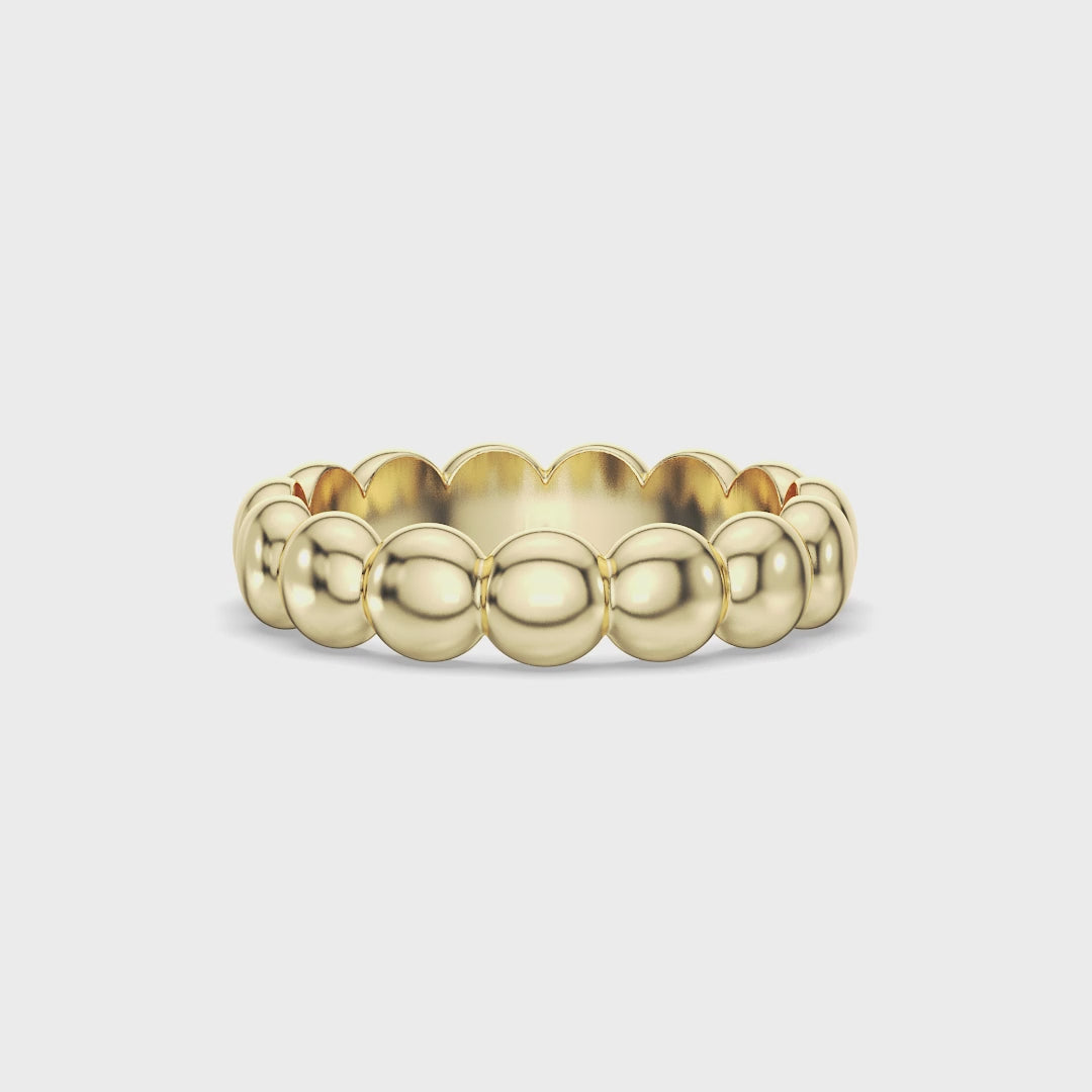 Classic Beaded Golden Ring For Him