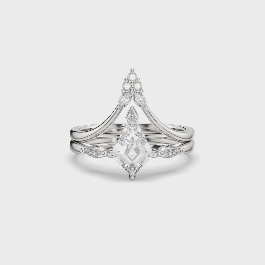 NEXUS Kite Cut Lab Diamond Luminous Duet Bridal Set 2PCs