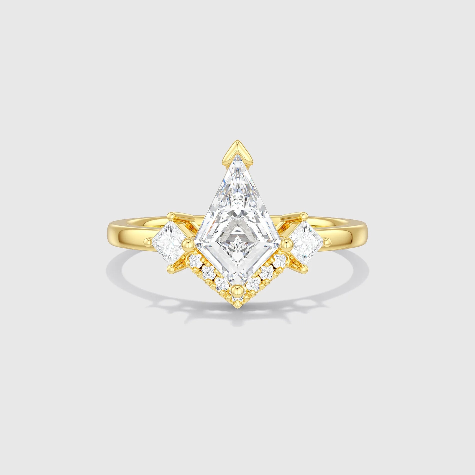 Regal Kite-Cut Diamond Engagement Ring: A Unique Alternative for Modern Elegance
