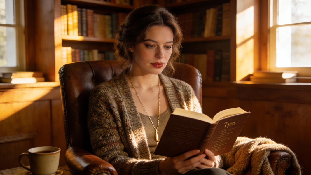 How to Create Layering Depth With a Knit Cardigan and a Long Necklace