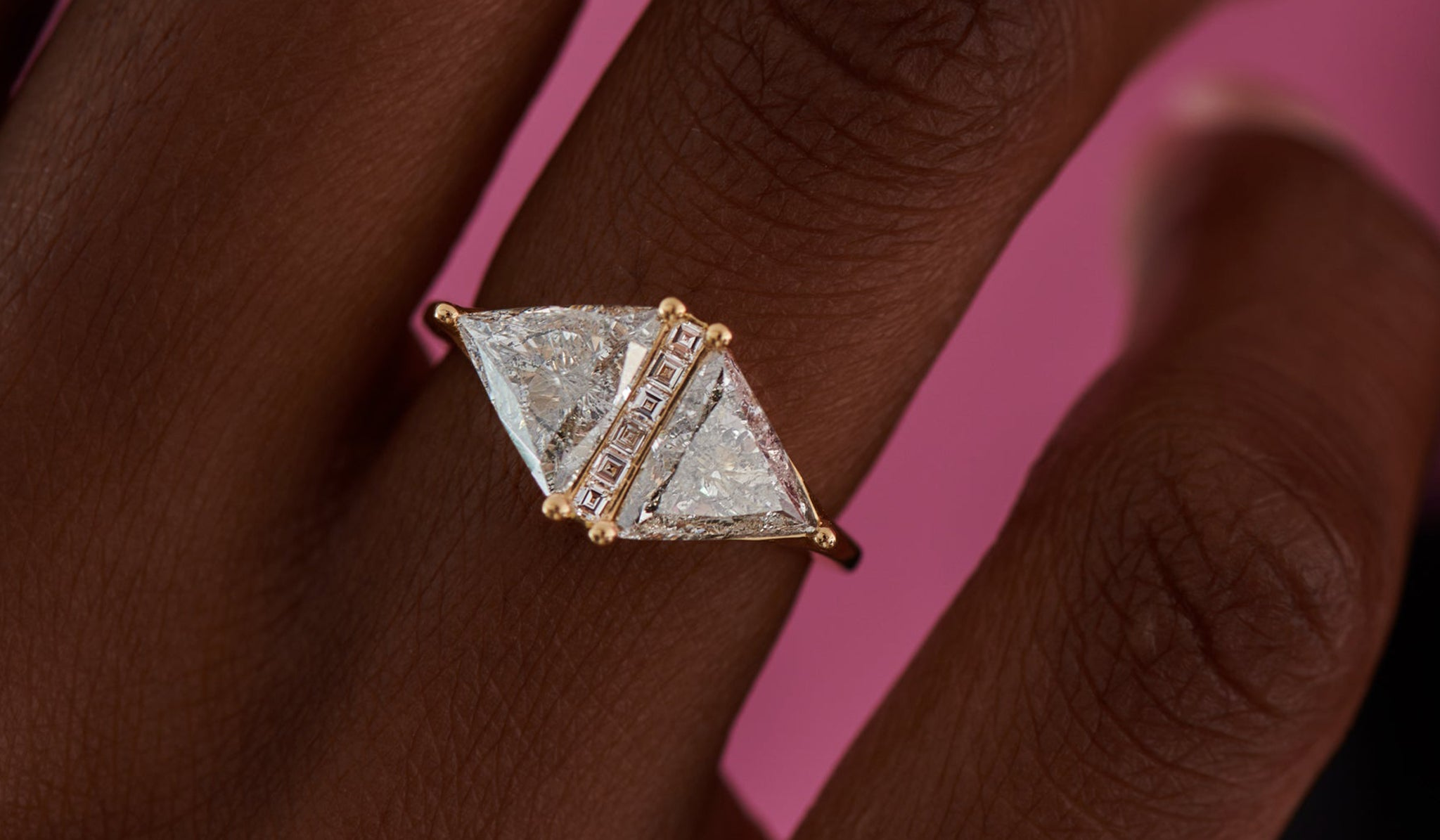 Trillion Cut Lab Diamond Ring