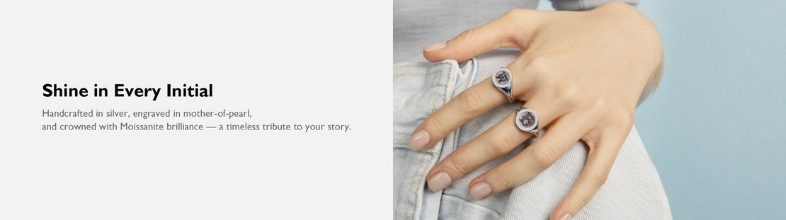 Initial Mother of Pearl Signet jewelry  