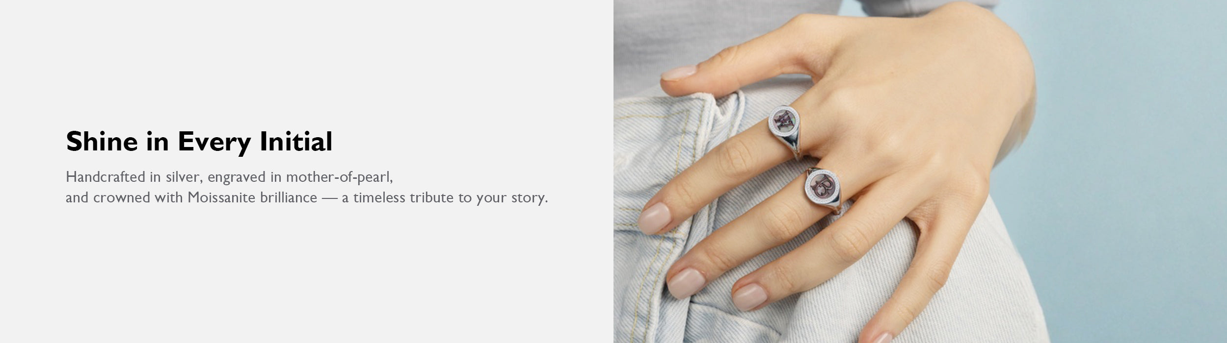 Initial Mother of Pearl Signet jewelry  