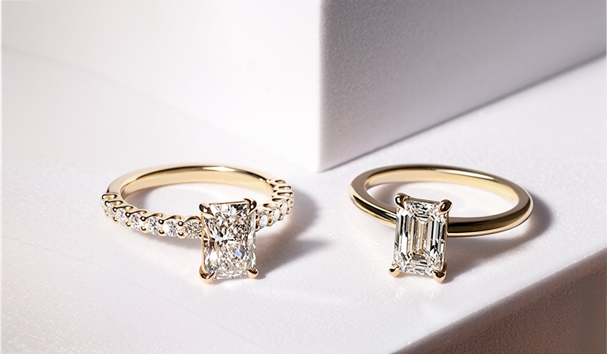 Lab Hidden Halo Engagement Rings