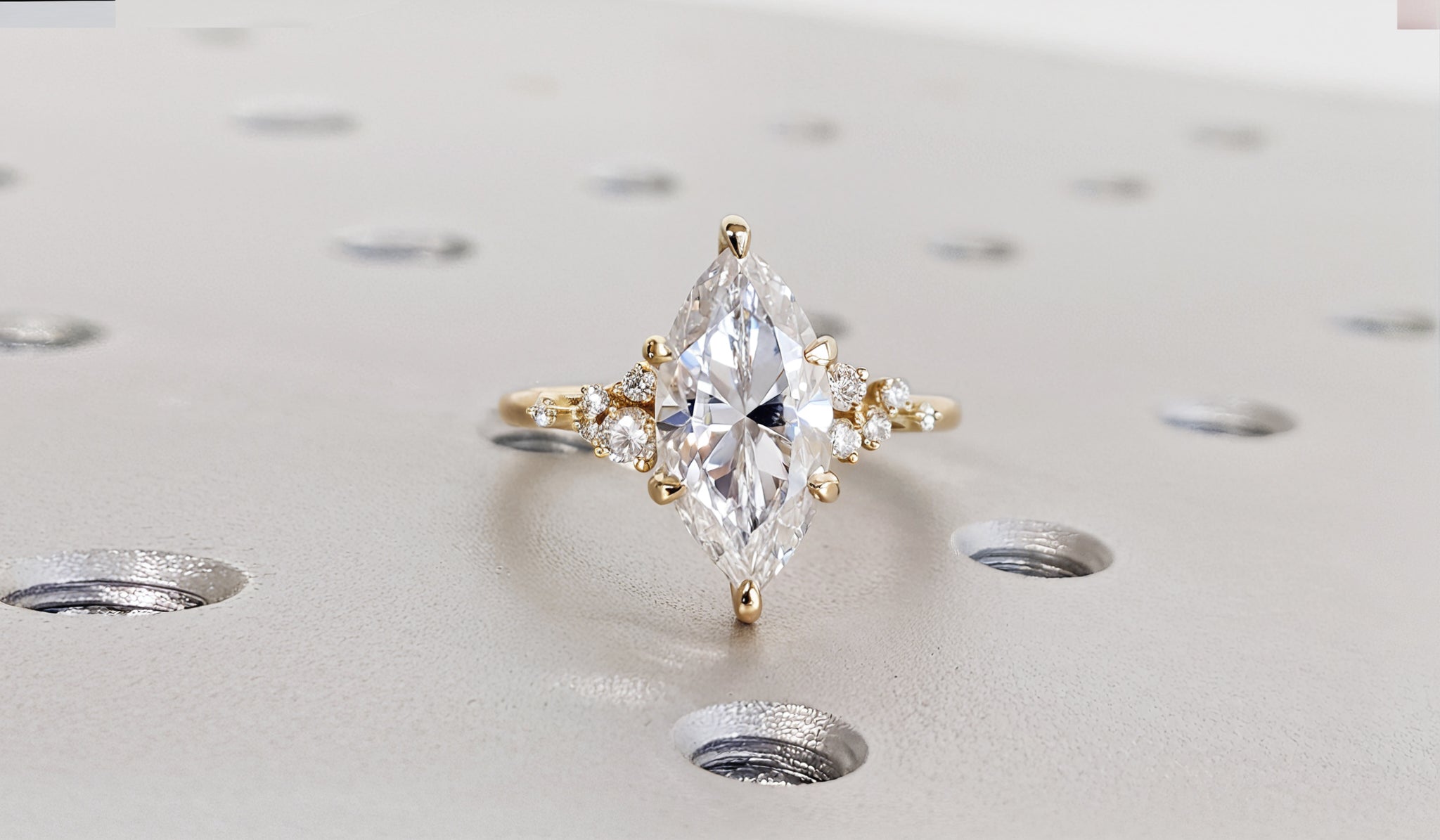 Side Stone X-Diamond Ring