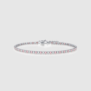 Lab Grown White & Pink Diamond Tennis Bracelet 1.6cts - adjustable fit