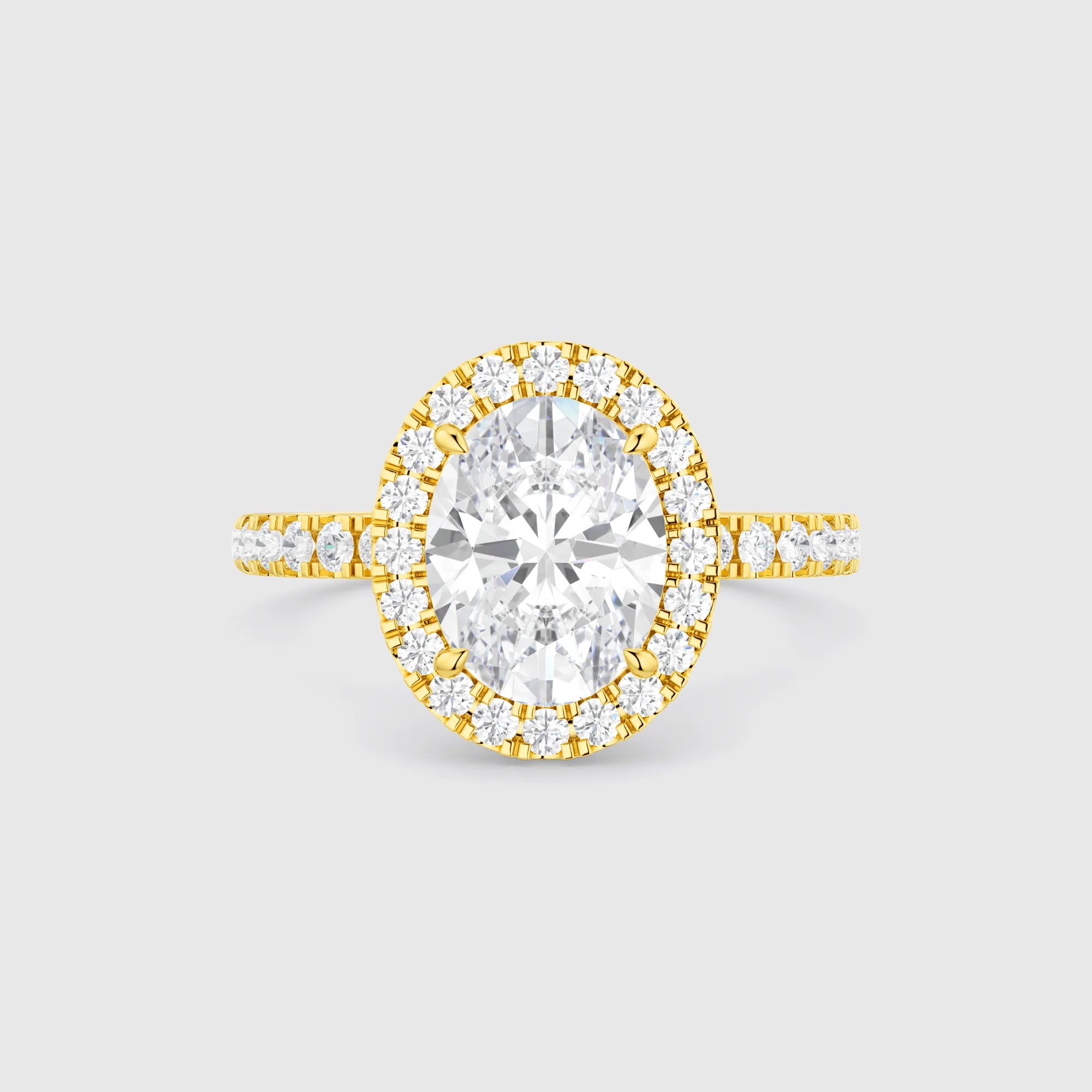 Oval Halo Lab Diamond Engagement Ring