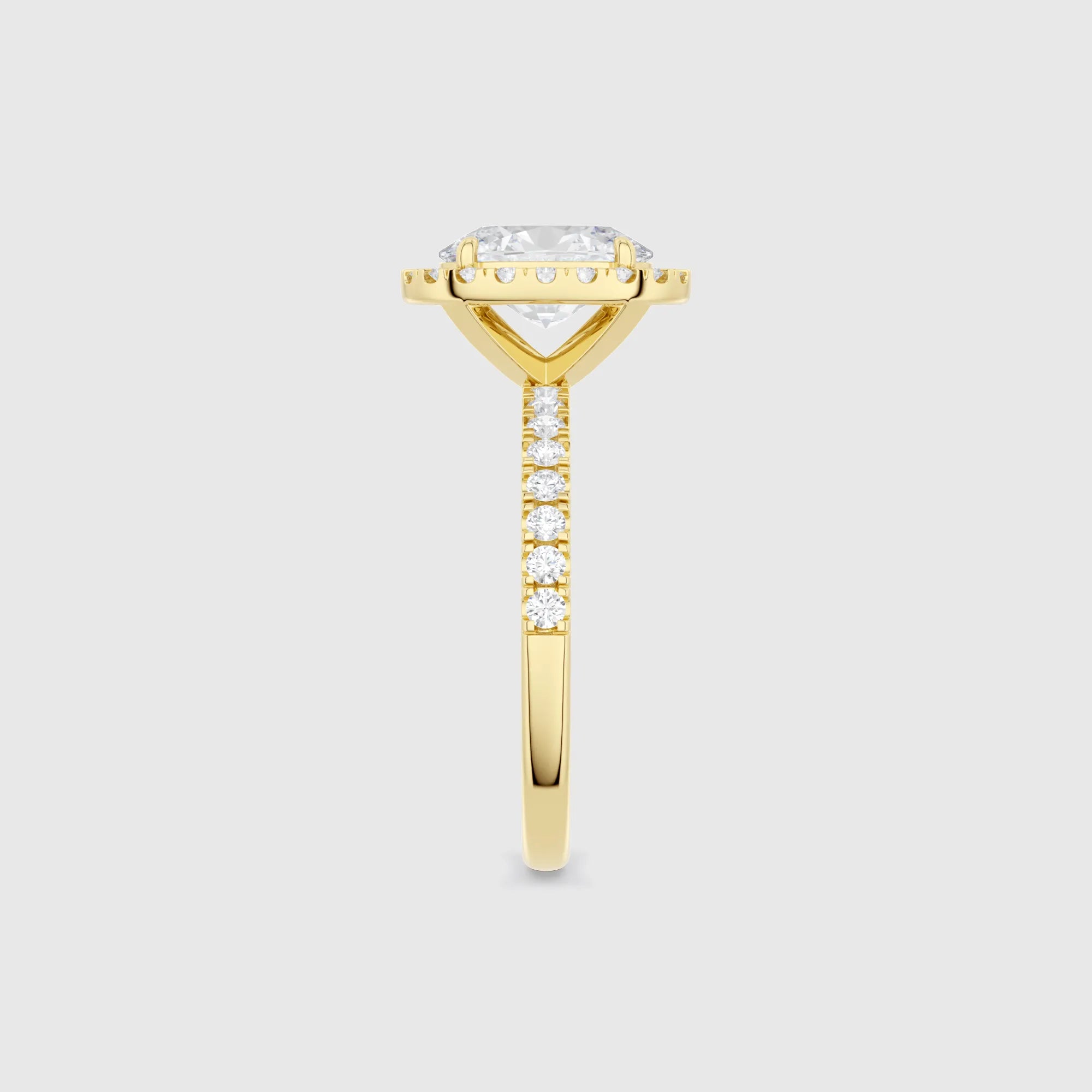 Oval Halo Lab Diamond Engagement Ring