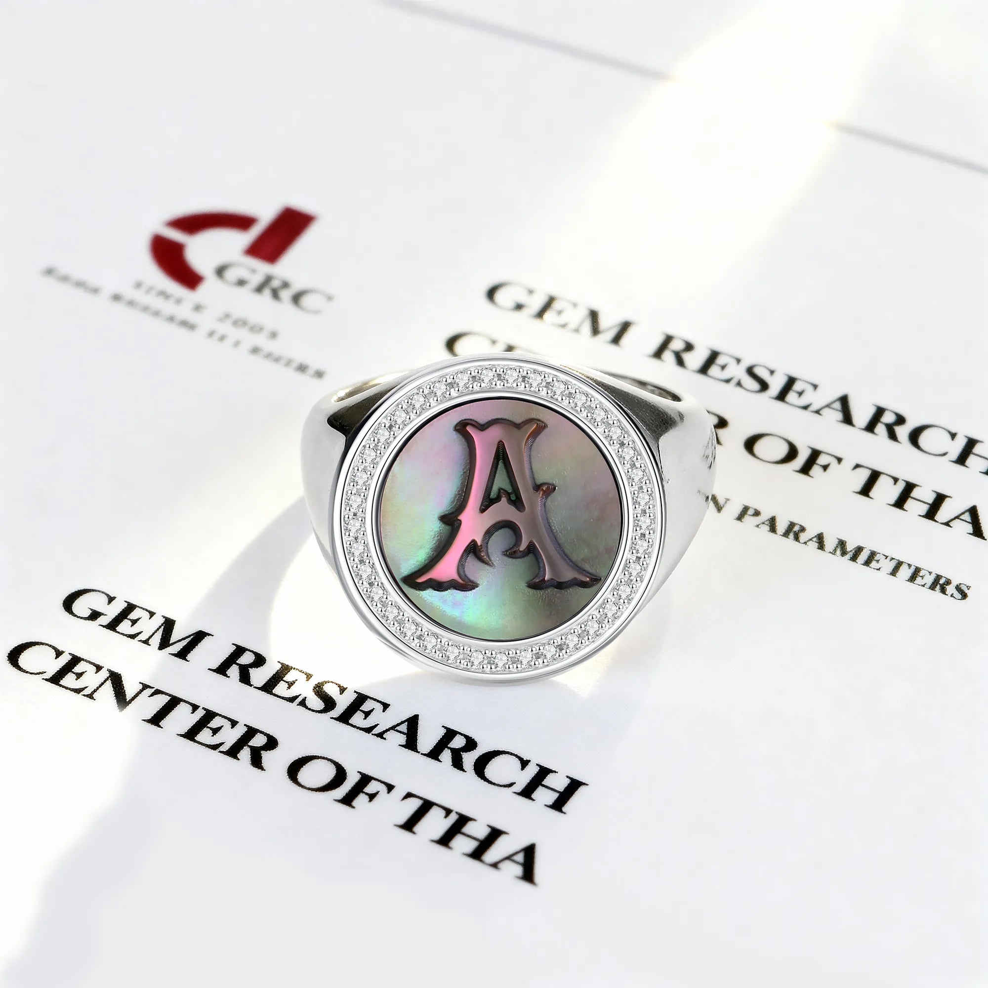 Custom Vintage Signet Alphabet Ring丨Initial A