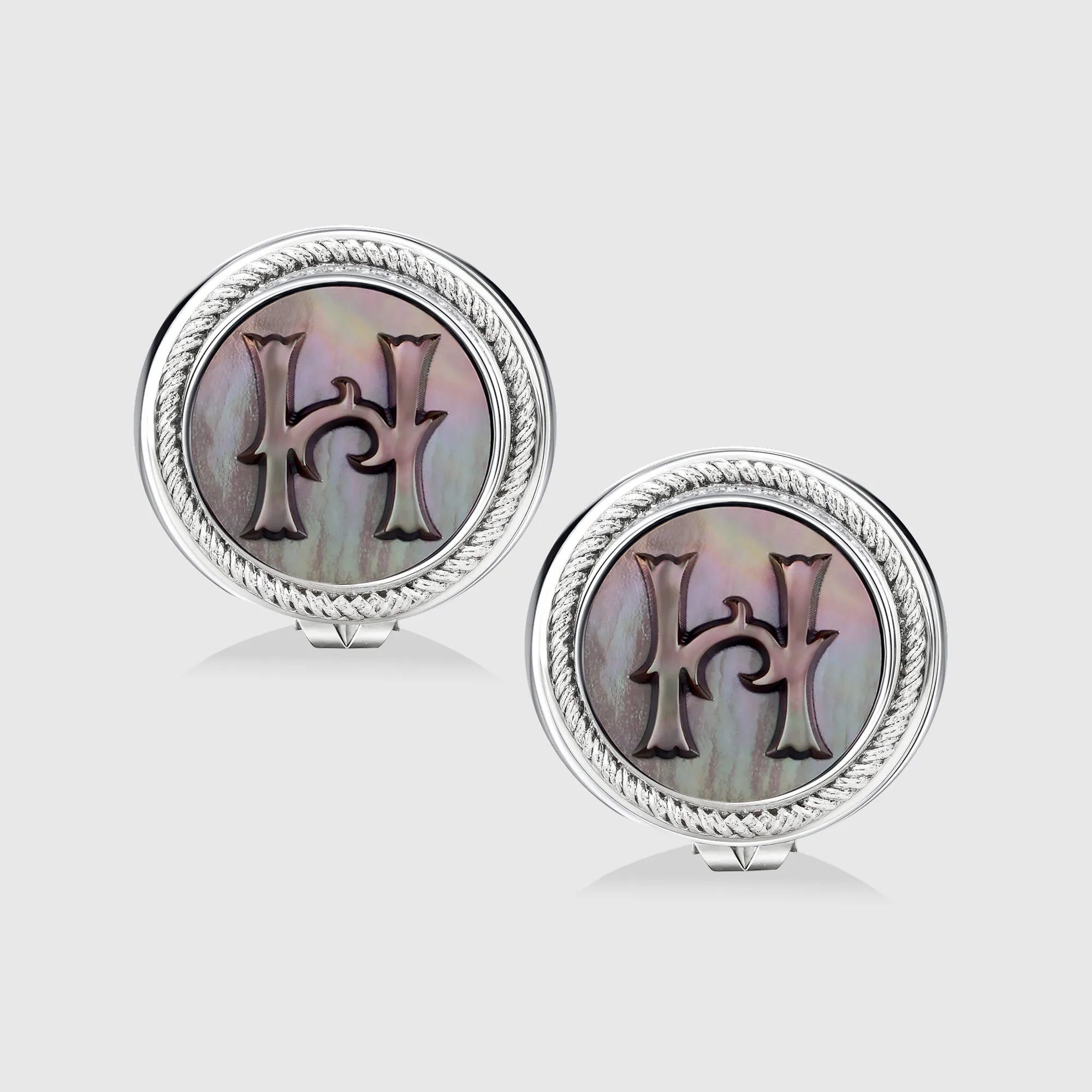 Personalized initial earring jewelry, shown on a 925 sterling silver