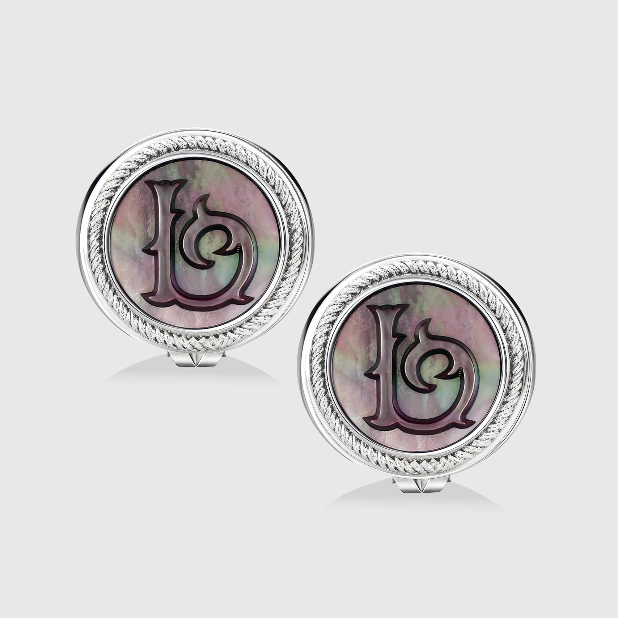 Personalized initial earring jewelry, shown on a 925 sterling silver