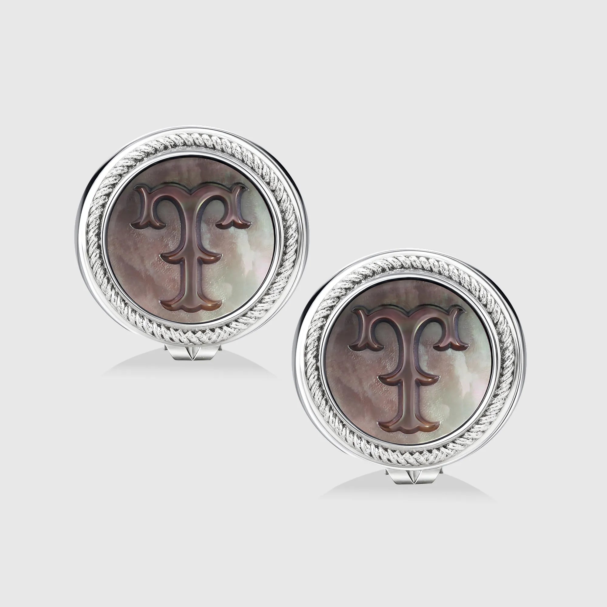 Personalized initial earring jewelry, shown on a 925 sterling silver