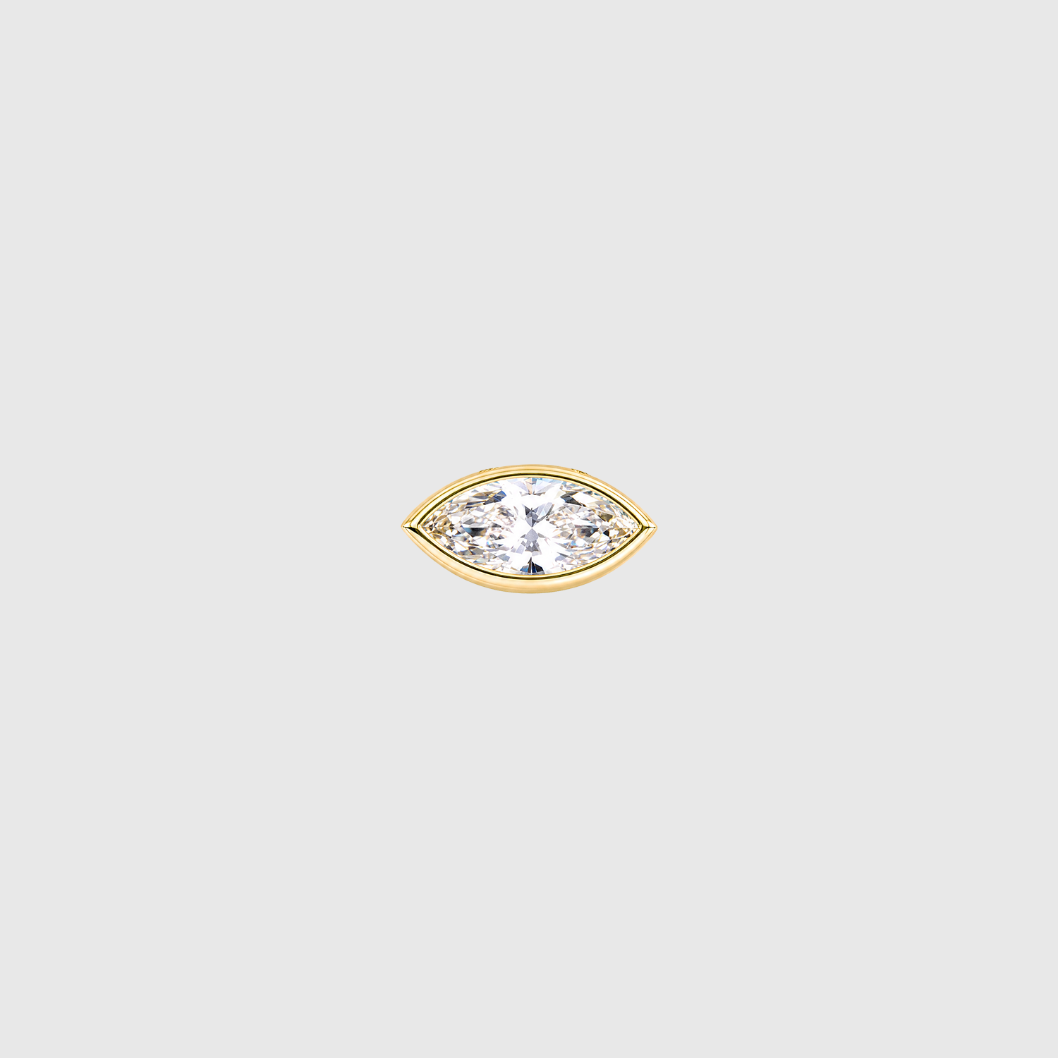 Yellow gold east-west marquise diamond pendant front view.