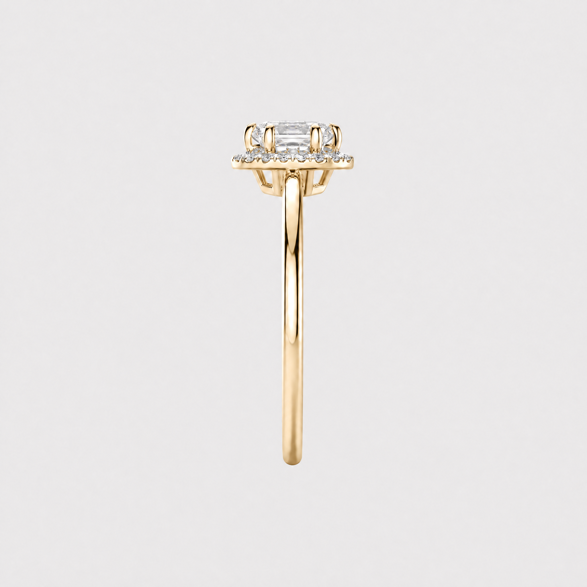 Dutch Cut Shape Halo lab Diamond Ring