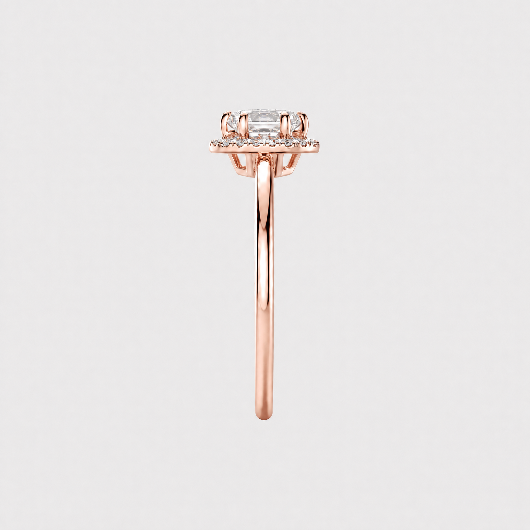 Dutch Cut Shape Halo lab Diamond Ring