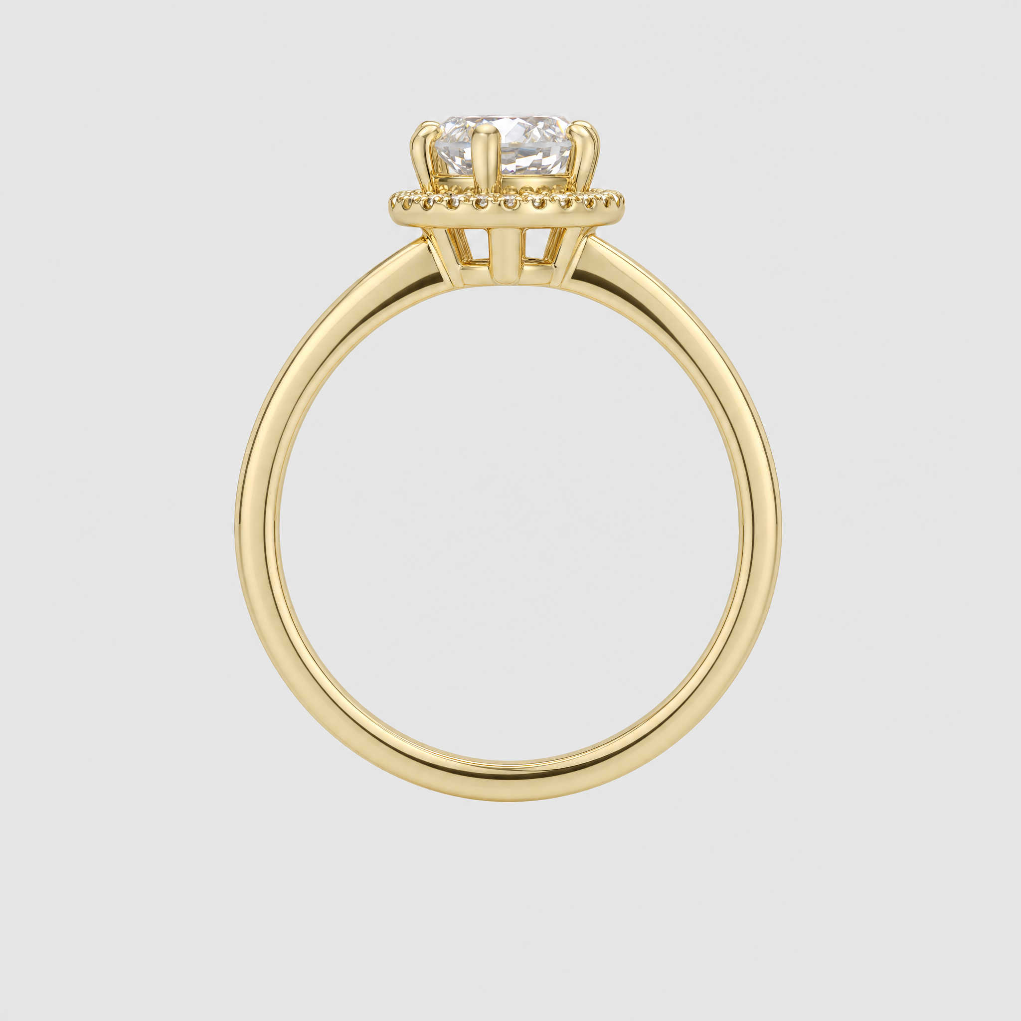 Elongated Hexagon Shape Halo lab Diamond Ring