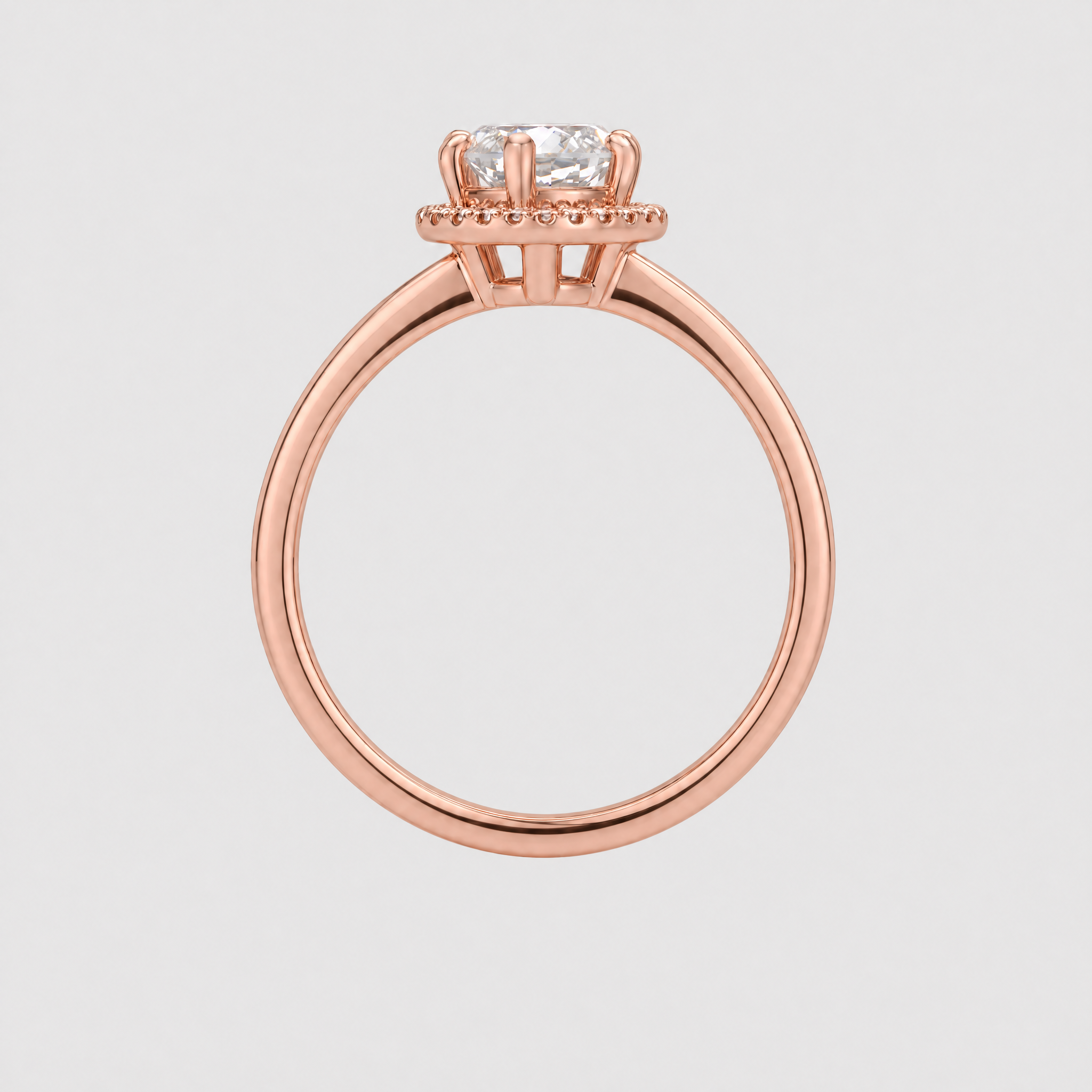 Elongated Hexagon Shape Halo lab Diamond Ring