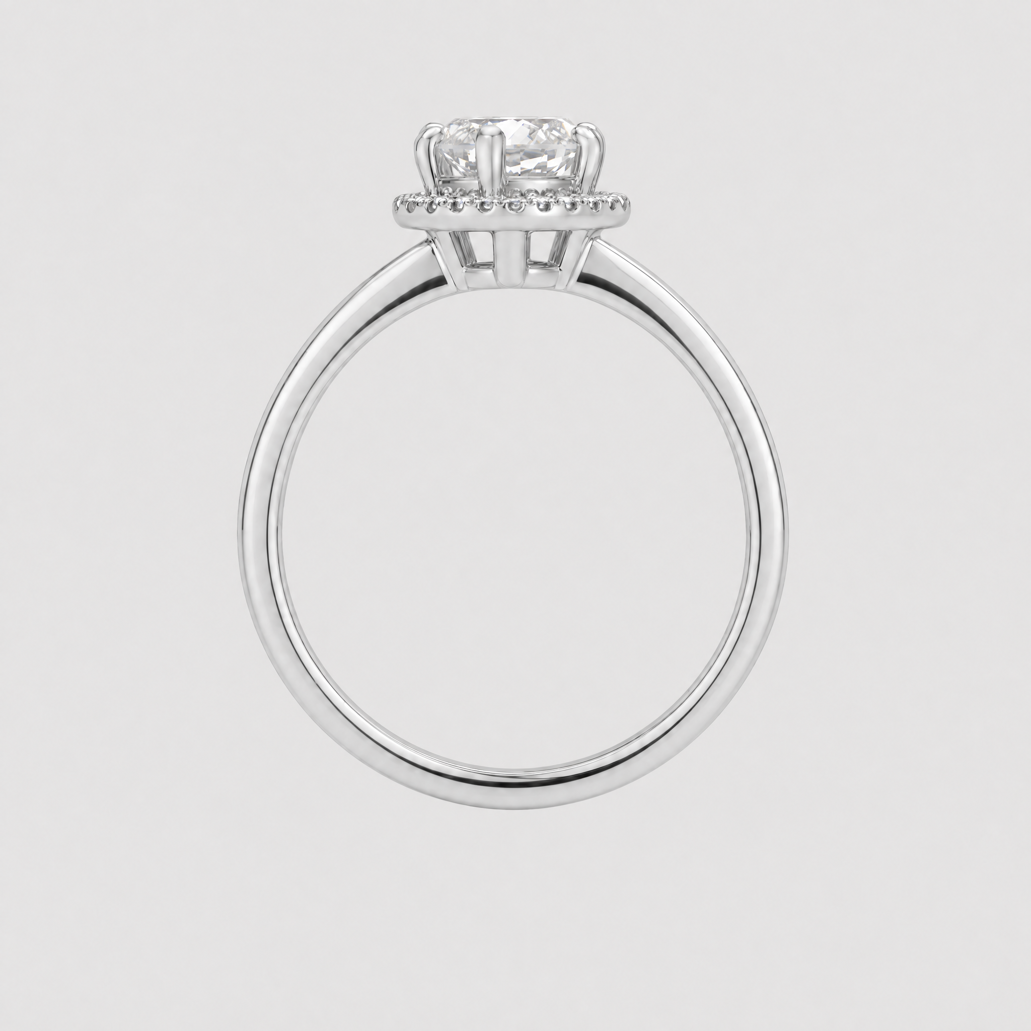 Elongated Hexagon Shape Halo lab Diamond Ring