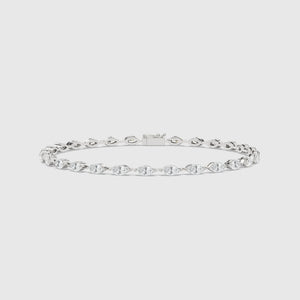 Marquise Diamond Tennis Bracelet Articulated Flex Design in 18K Gold | 2.7cts