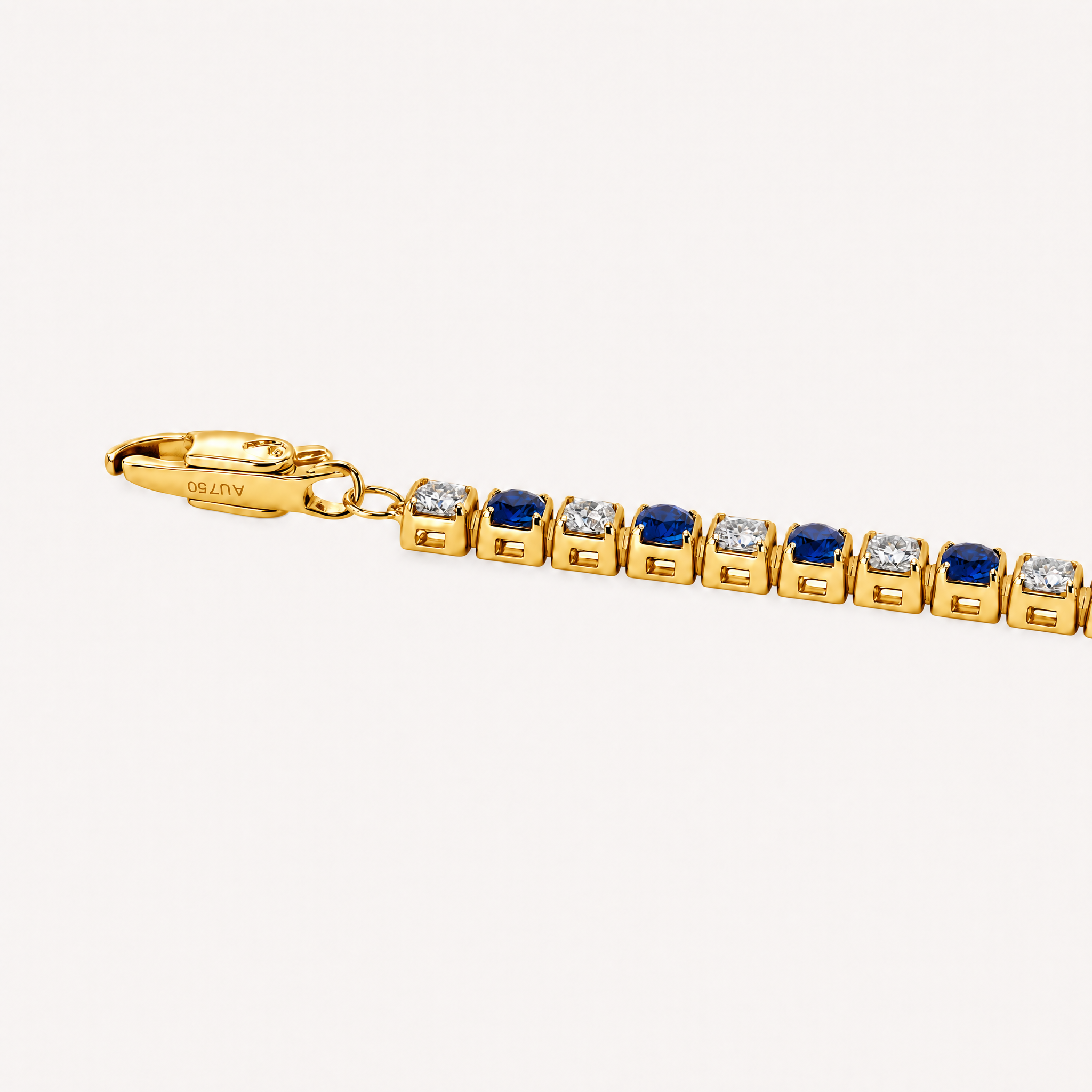 3ct Sapphire and Lab Diamond Tennis Bracelet