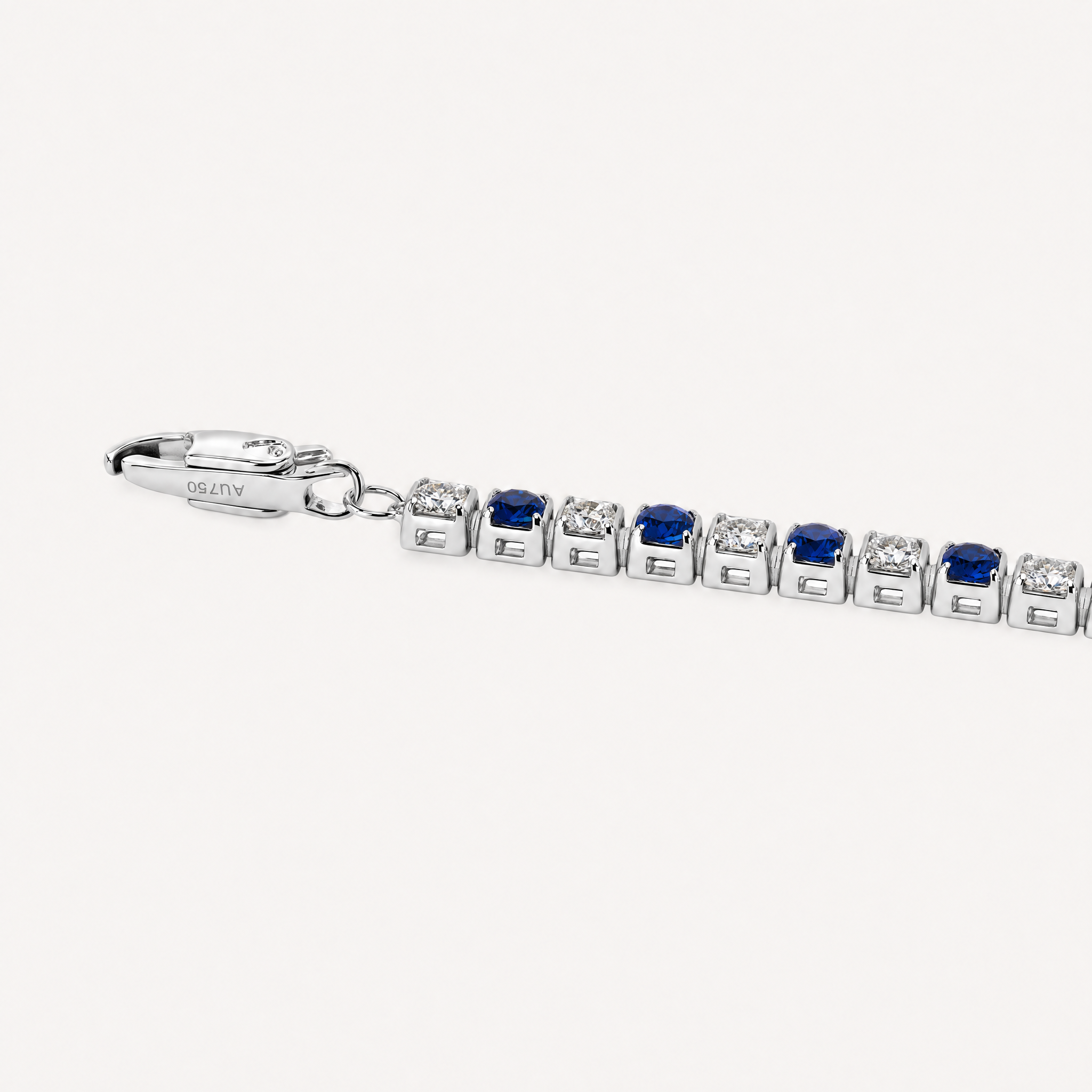 3ct Sapphire and Lab Diamond Tennis Bracelet