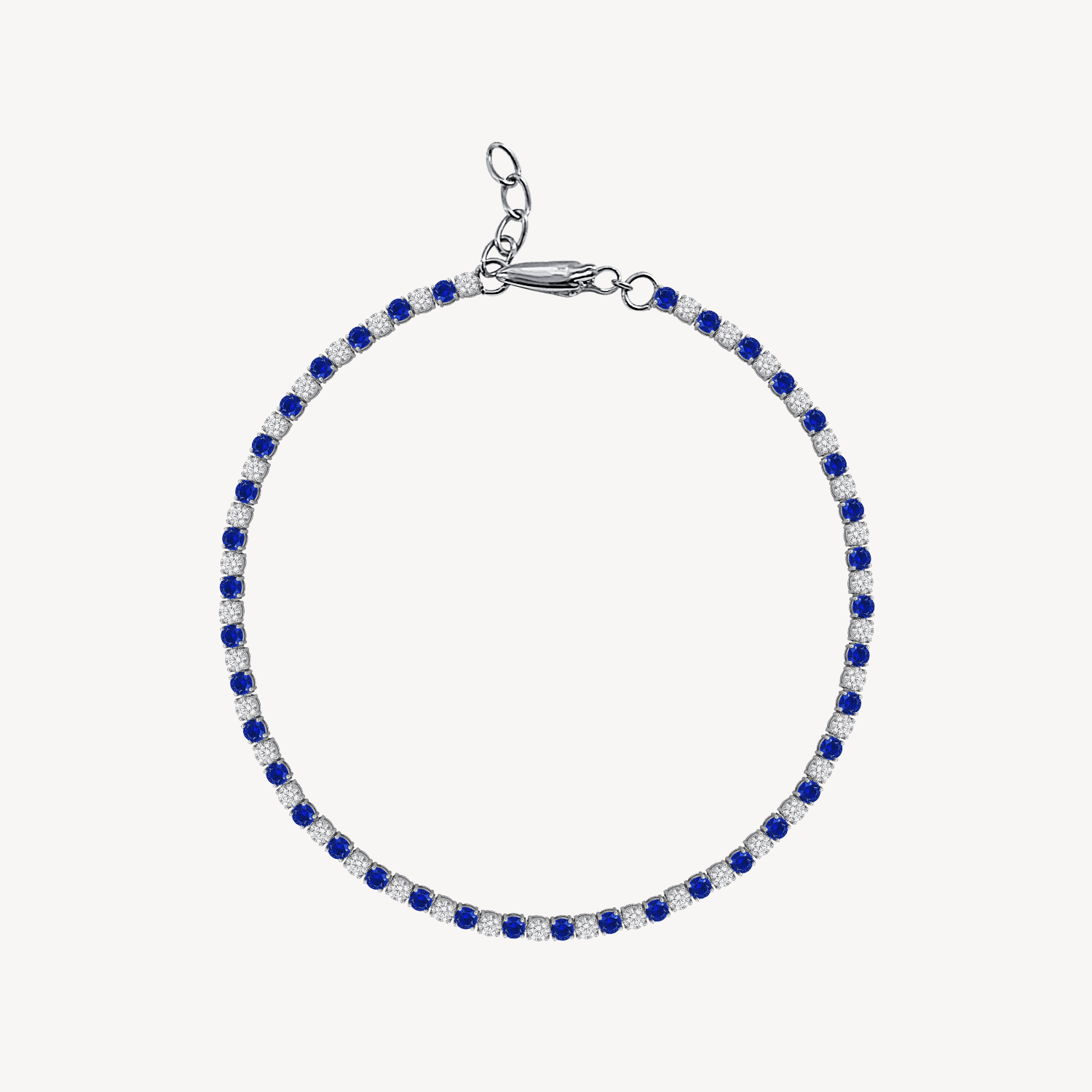 Lab Diamond & Gemstone adjustable size Tennis Bracelet — Nail-Friendly Clasp