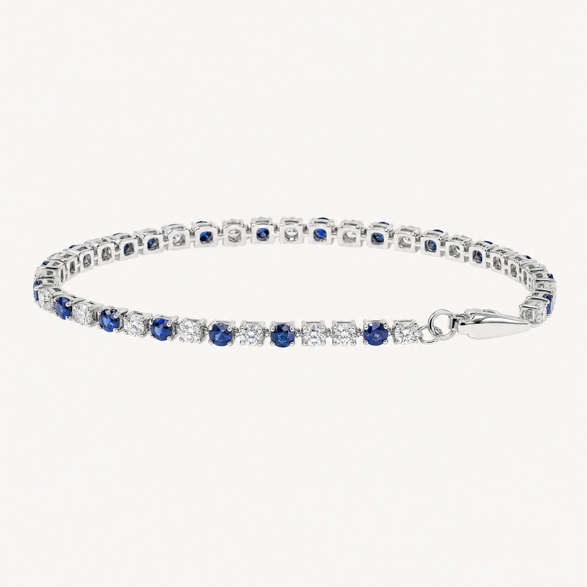 3ct Sapphire and Lab Diamond Tennis Bracelet